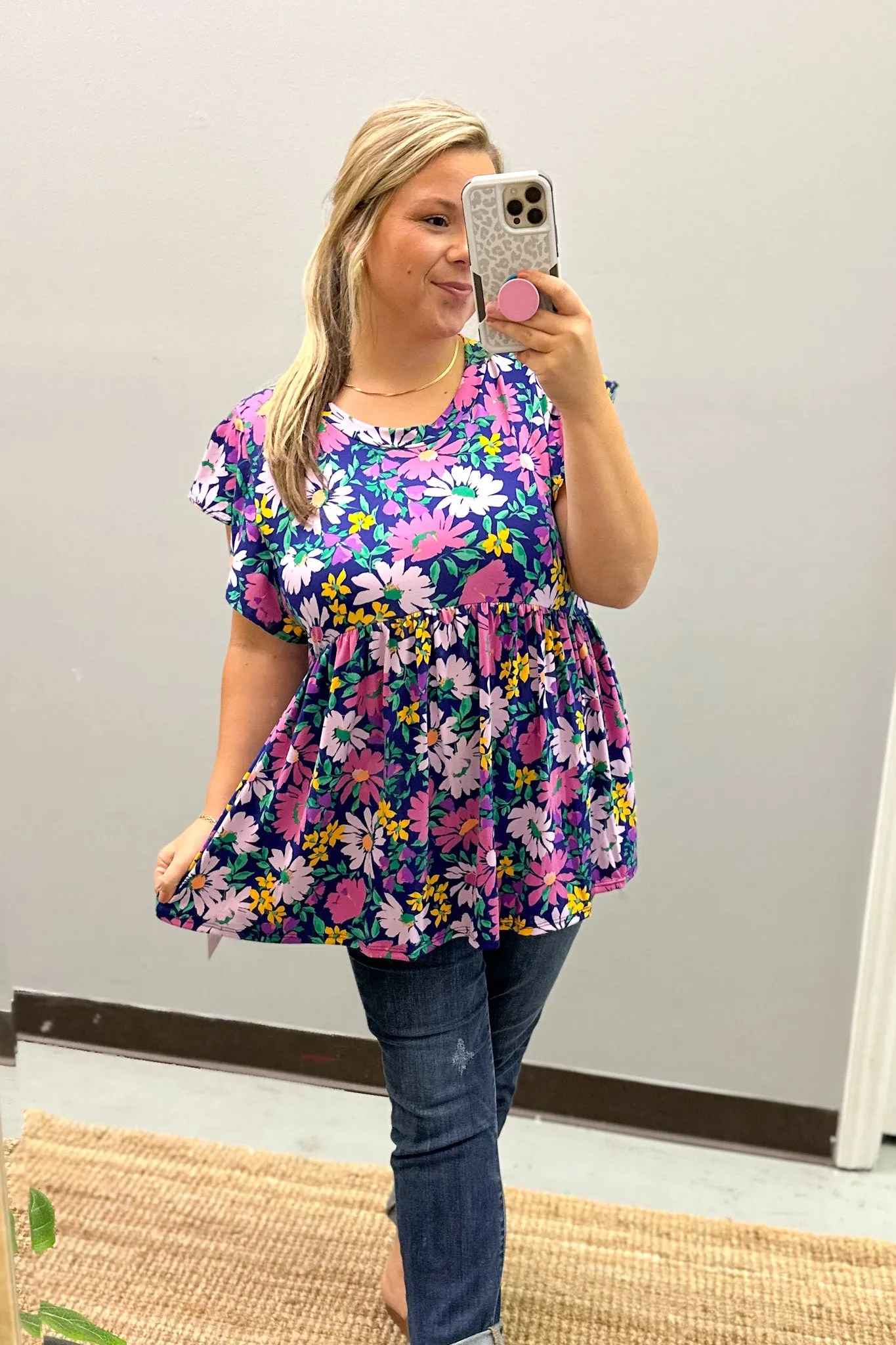 Flowers Galore Floral Babydoll Top