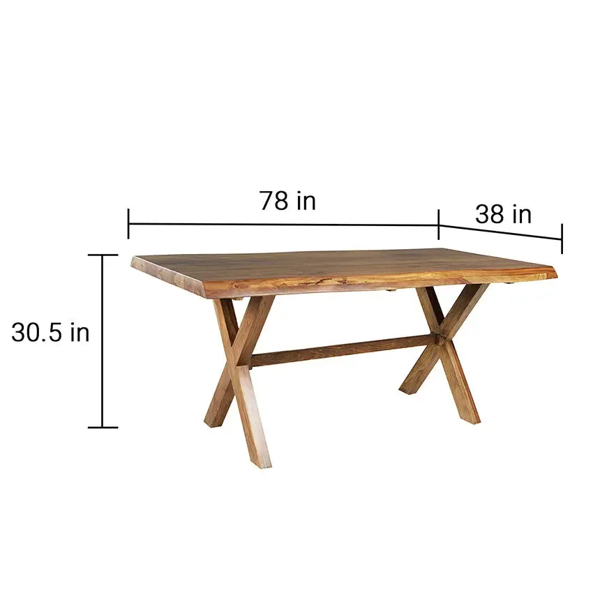 Freya Sheesham Wood 6 Seater Dining Set with Live Edges