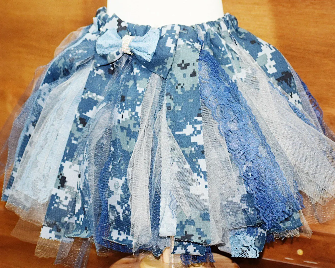 Girls Navy Camo Shabby Chic Tutu