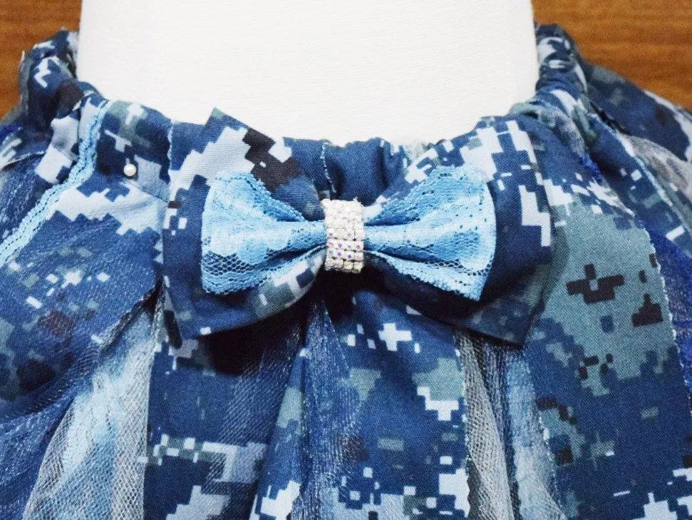 Girls Navy Camo Shabby Chic Tutu