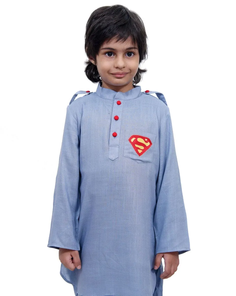 Grey kurta patiyala