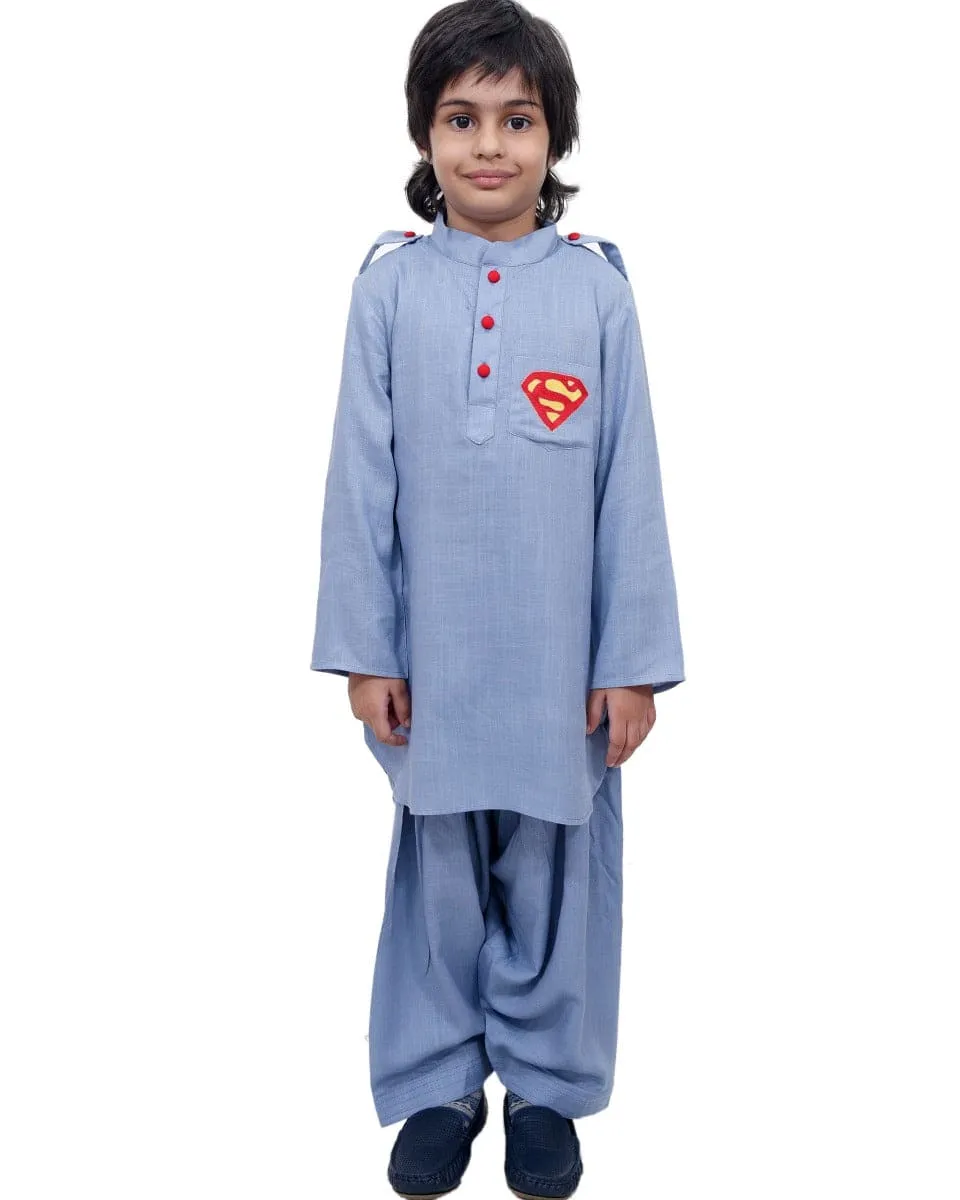 Grey kurta patiyala