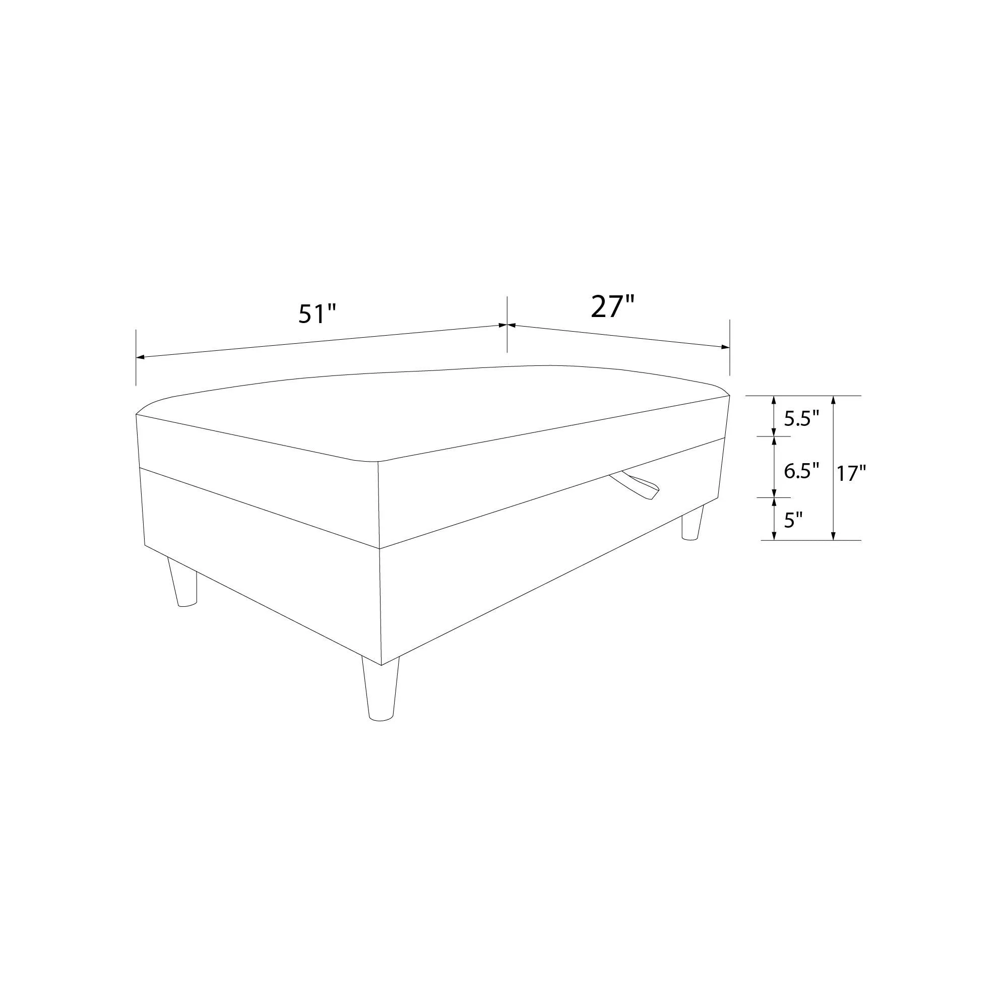 Hartford Storage Sectional Futon and Ottoman