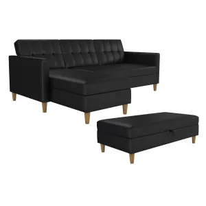 Hartford Storage Sectional Futon and Ottoman