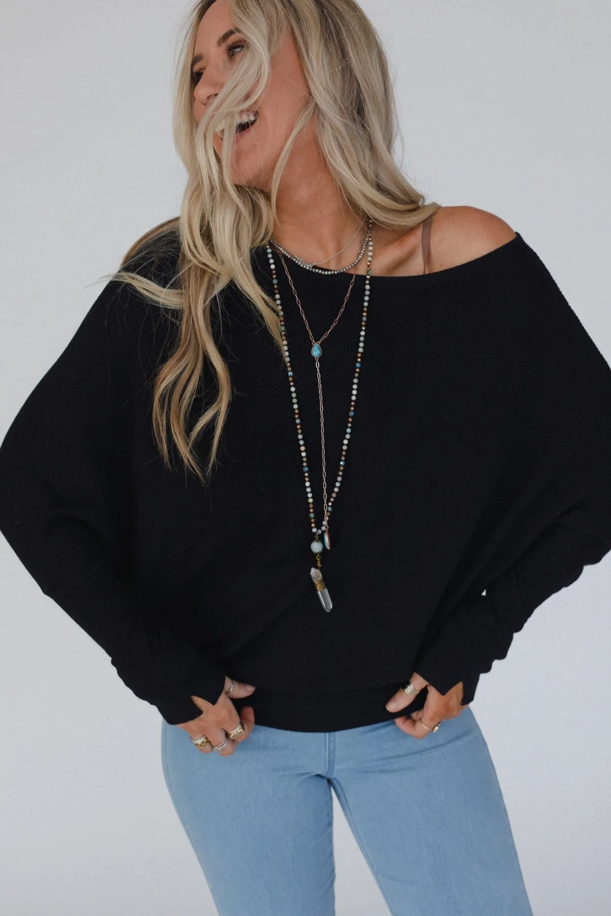 Harvest Dolman Top - Black