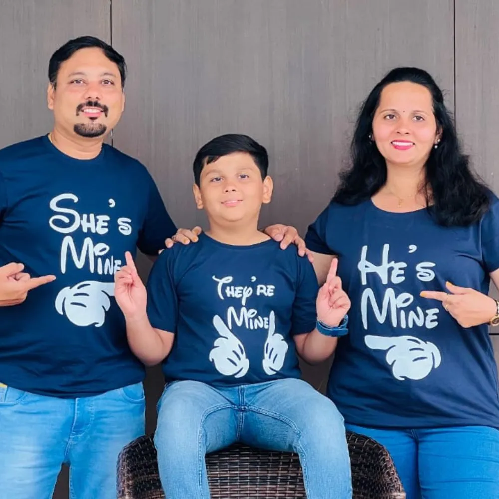 He is Mine She is Mine They are Mine Matching Family Tees