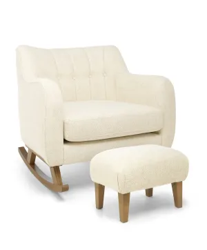 Hilston Cuddle Chair & Footstool Set - Sandstone Textured Weave