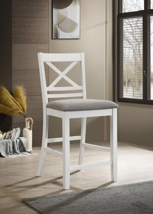 Hollis - Wood Counter Chair With Cushion (Set of 2) - White