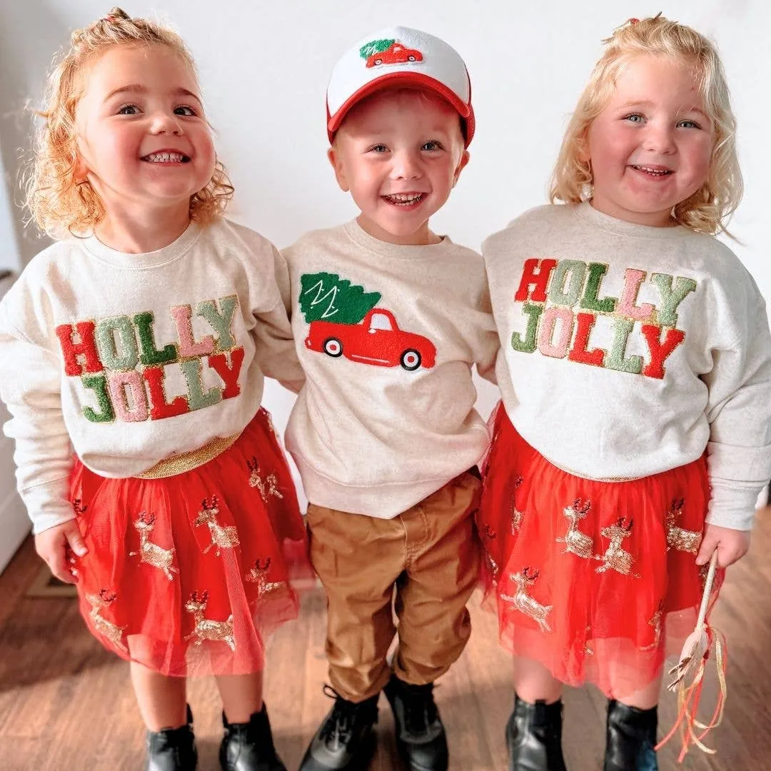 Holly Jolly Patch Christmas Sweatshirt