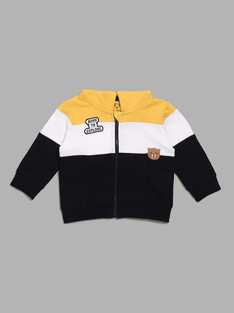 HOP Baby Multicolour Block Striped Hoodie Jacket