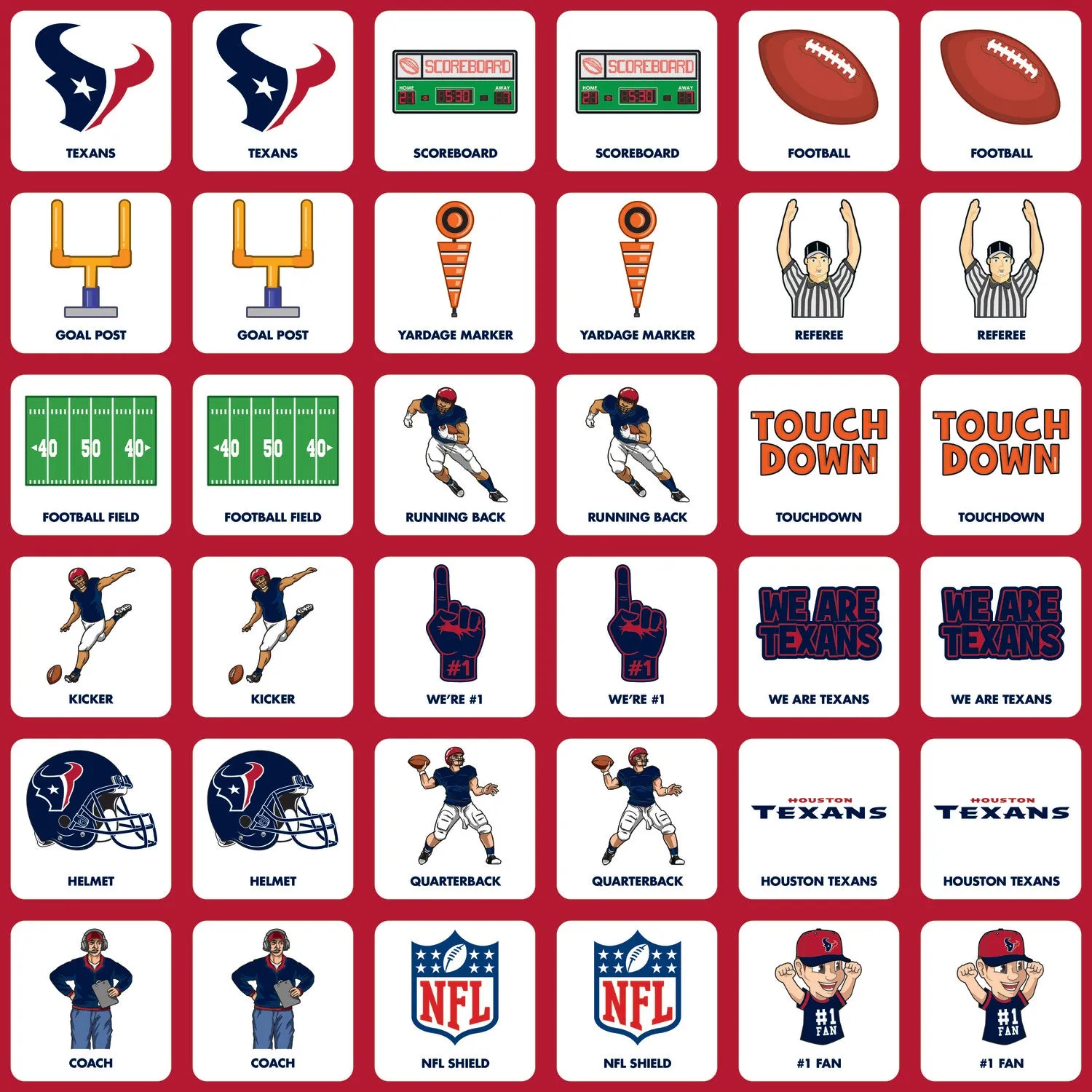 Houston Texans Matching Game