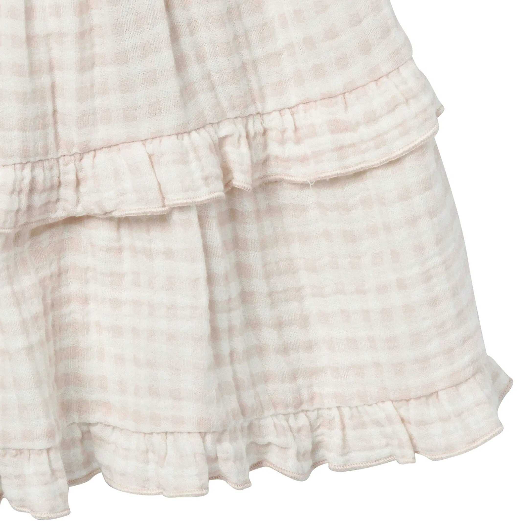 Infant & Toddler Girls Tan Gingham Gauze Dress