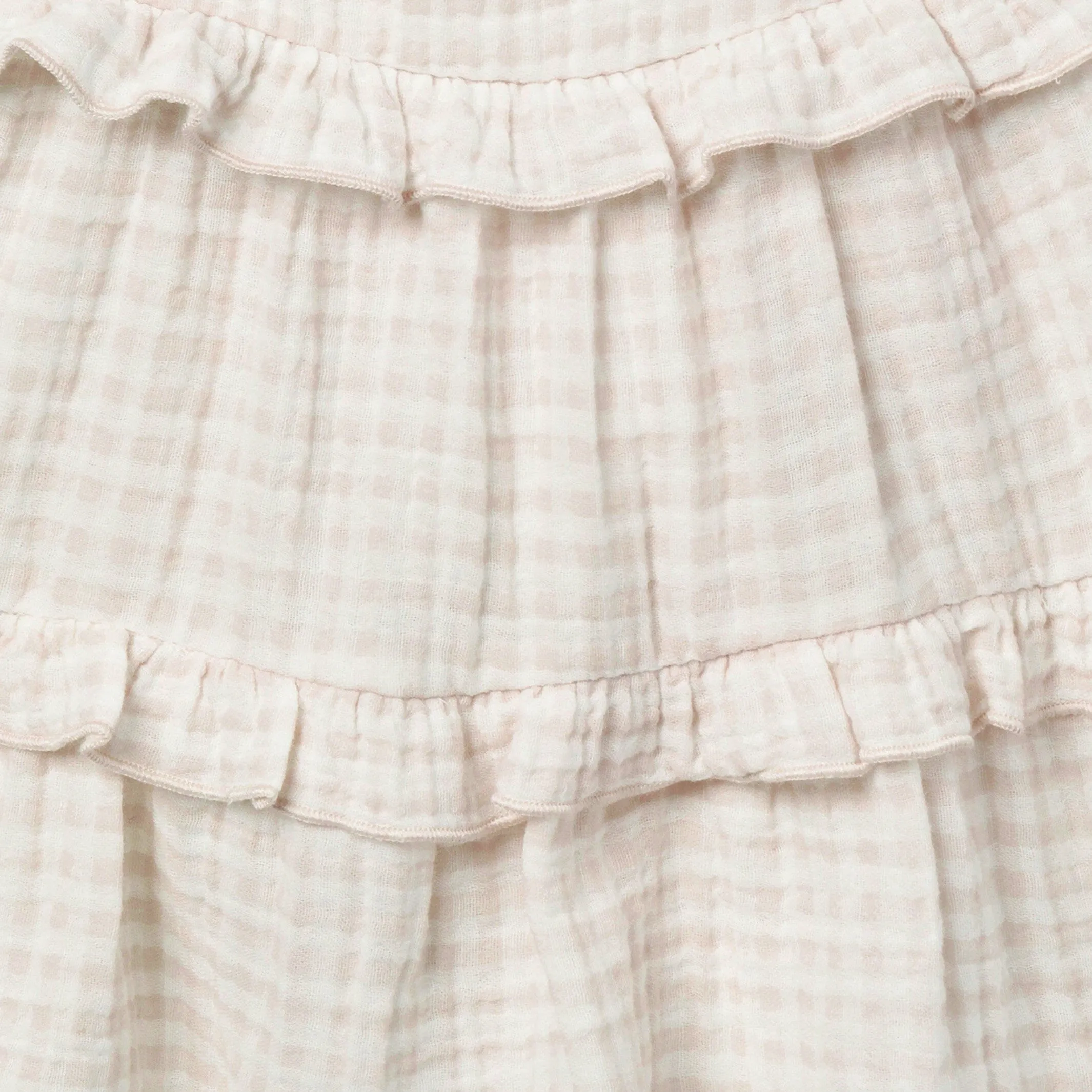 Infant & Toddler Girls Tan Gingham Gauze Dress