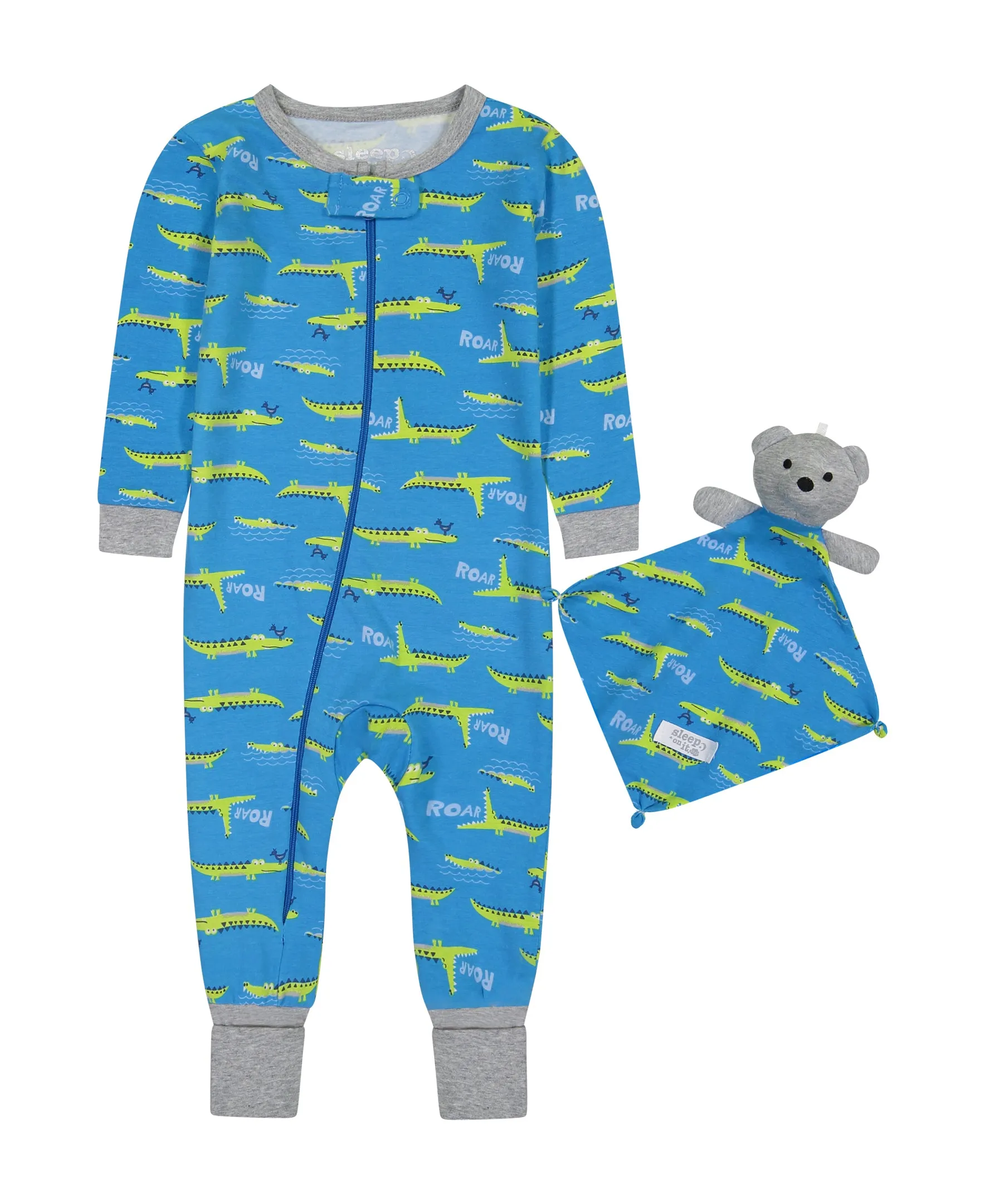 Infant Boys Little Gator Zip-Front Coverall Pajama