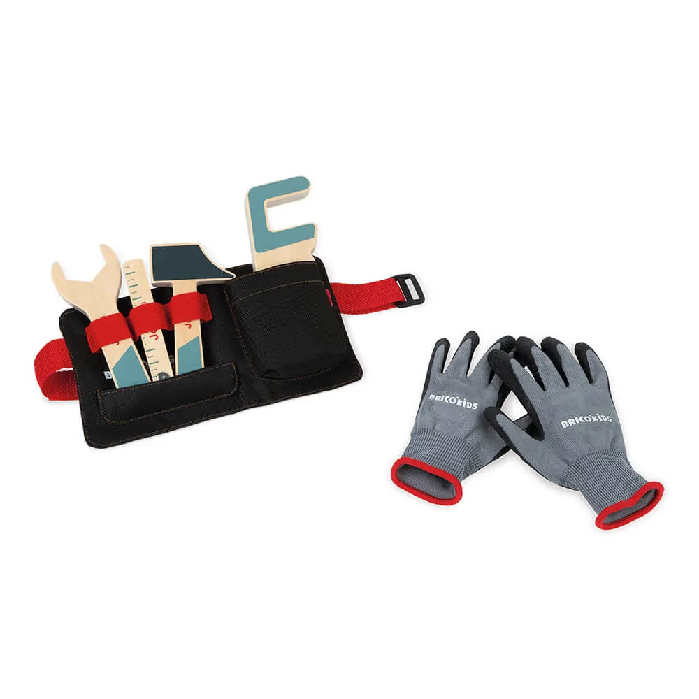 Janod Brico'kids Tool Belt And Gloves Set