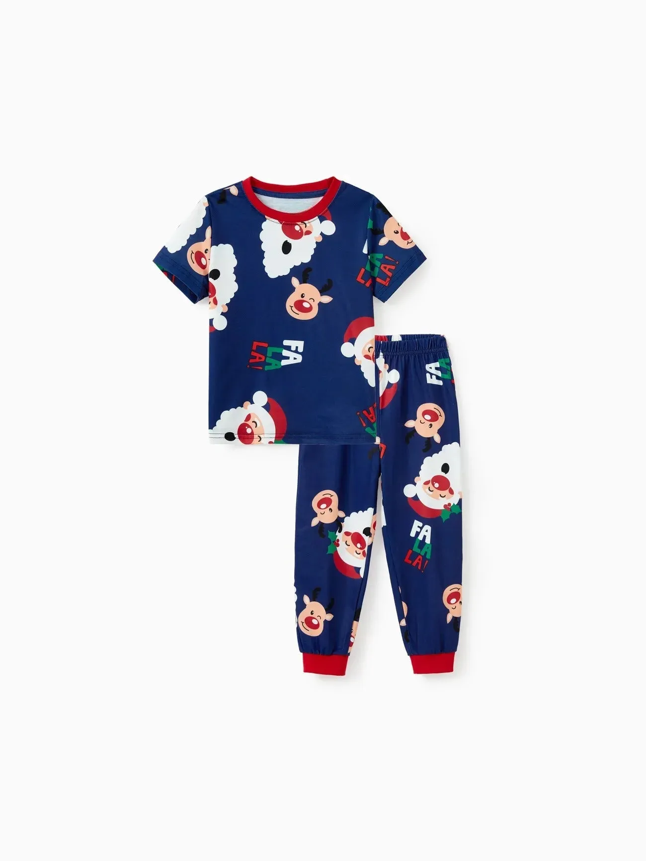 Jolly Santa And Reindeer Family Matching Pajama Set