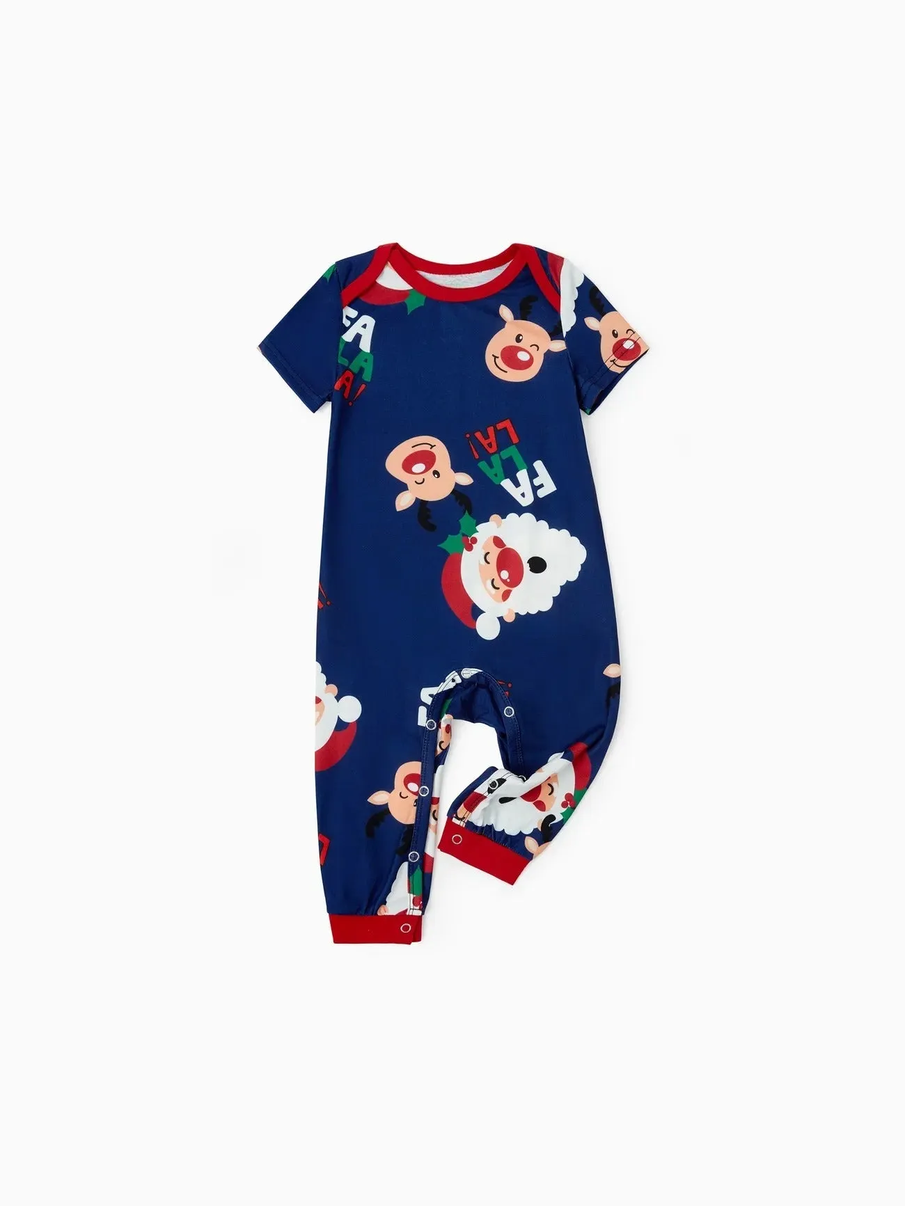 Jolly Santa And Reindeer Family Matching Pajama Set