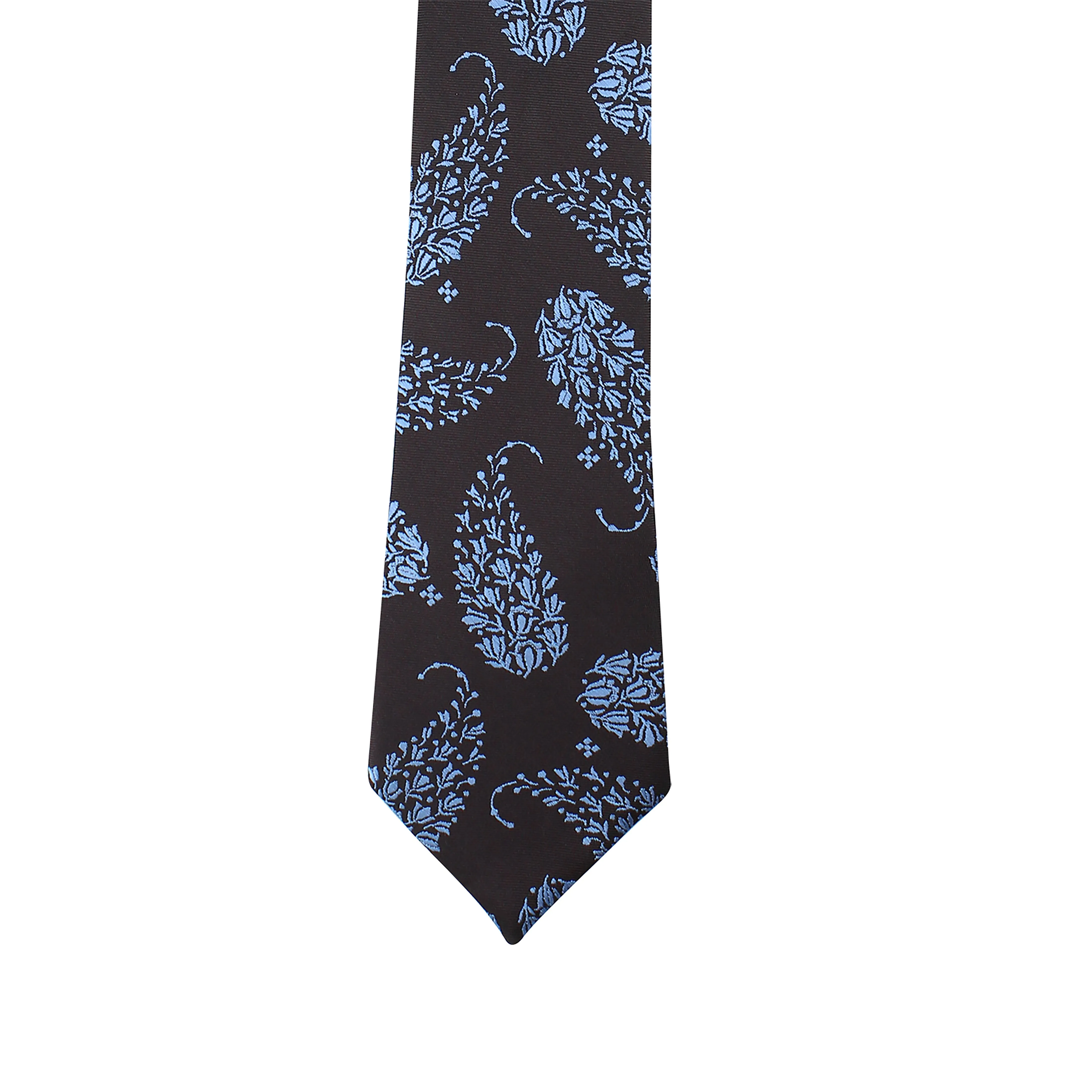 Kovove Black Floral Necktie and Pocket Square Gift Box