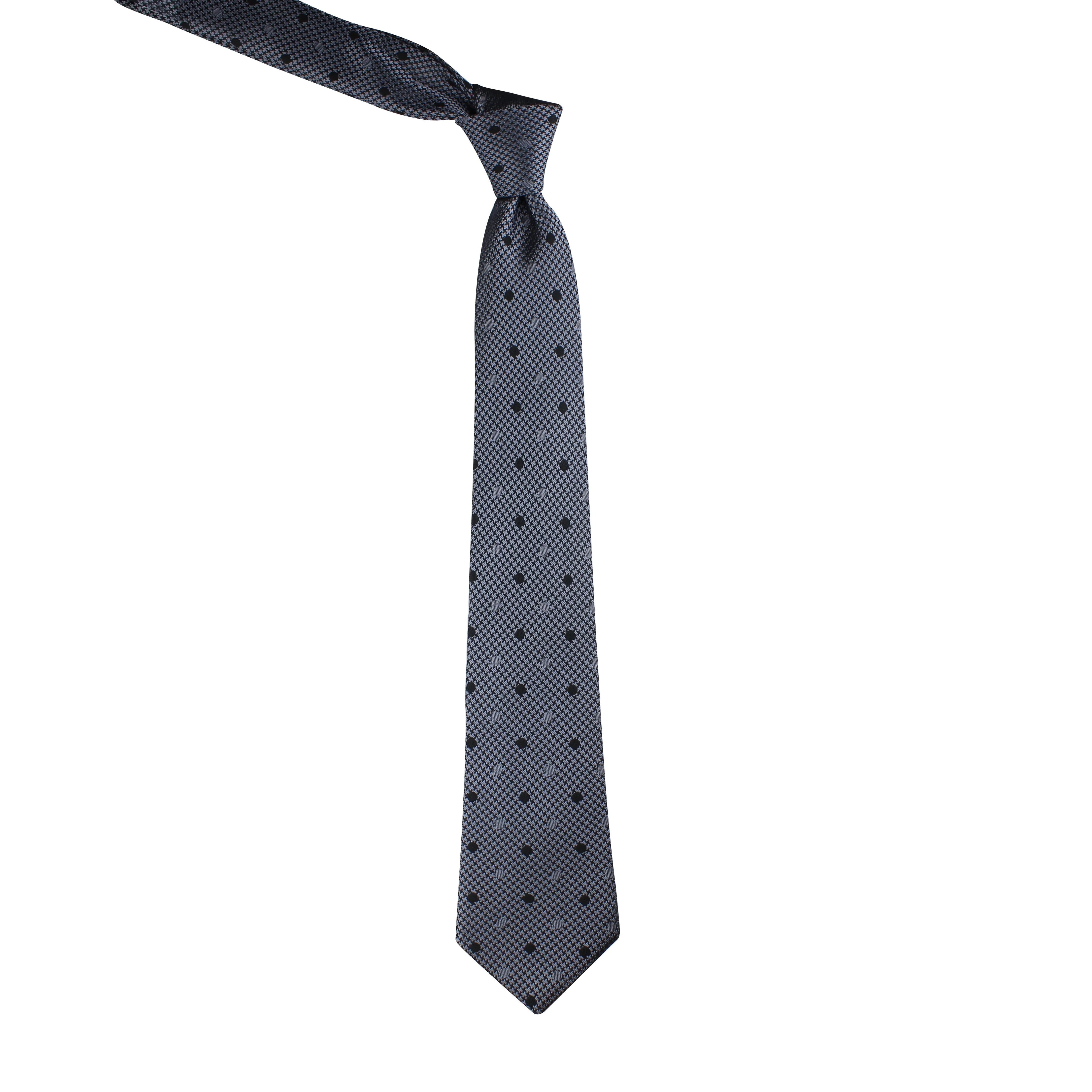 Kovove Black Polka Dot Necktie and Pocket Square Gift Box