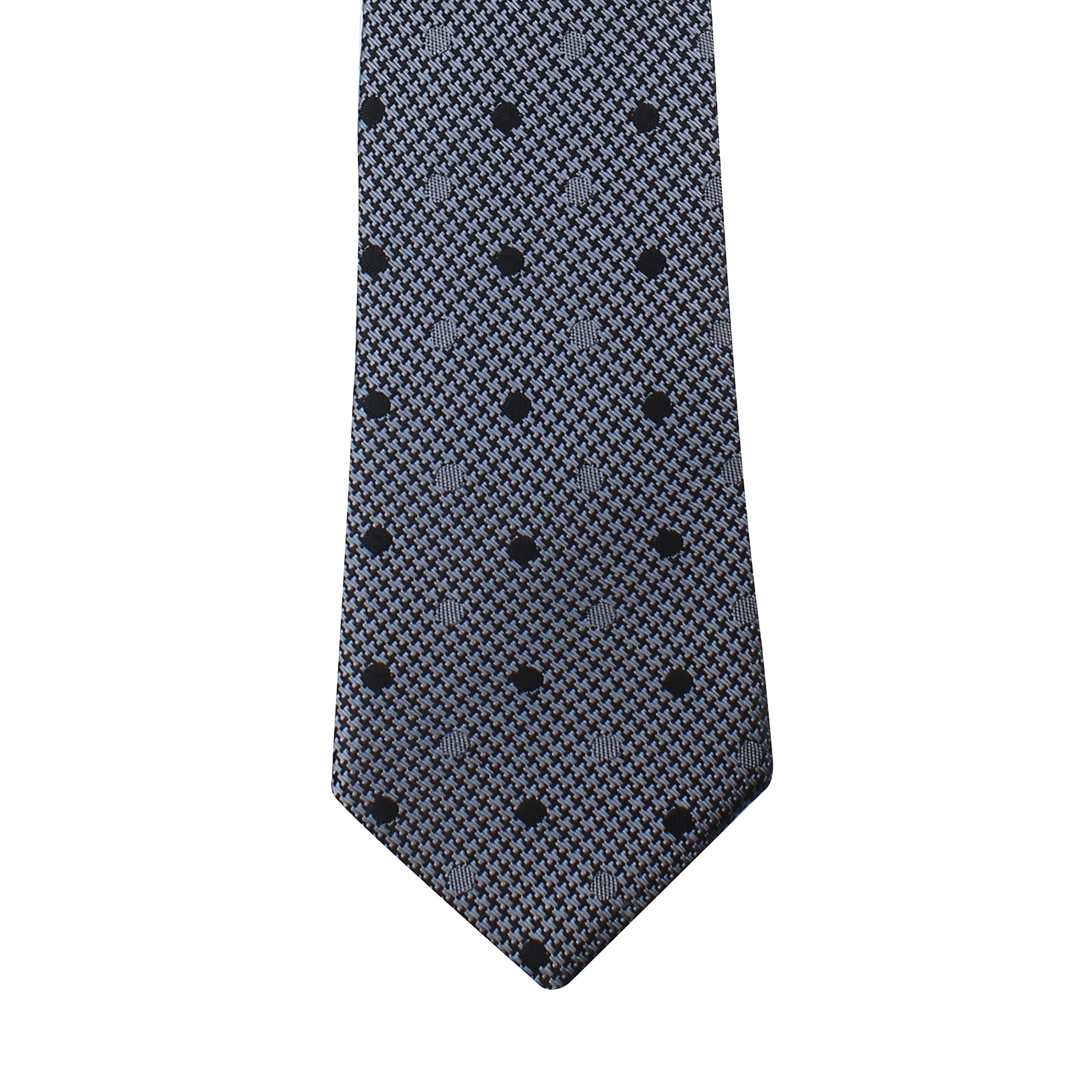 Kovove Black Polka Dot Necktie and Pocket Square Gift Box