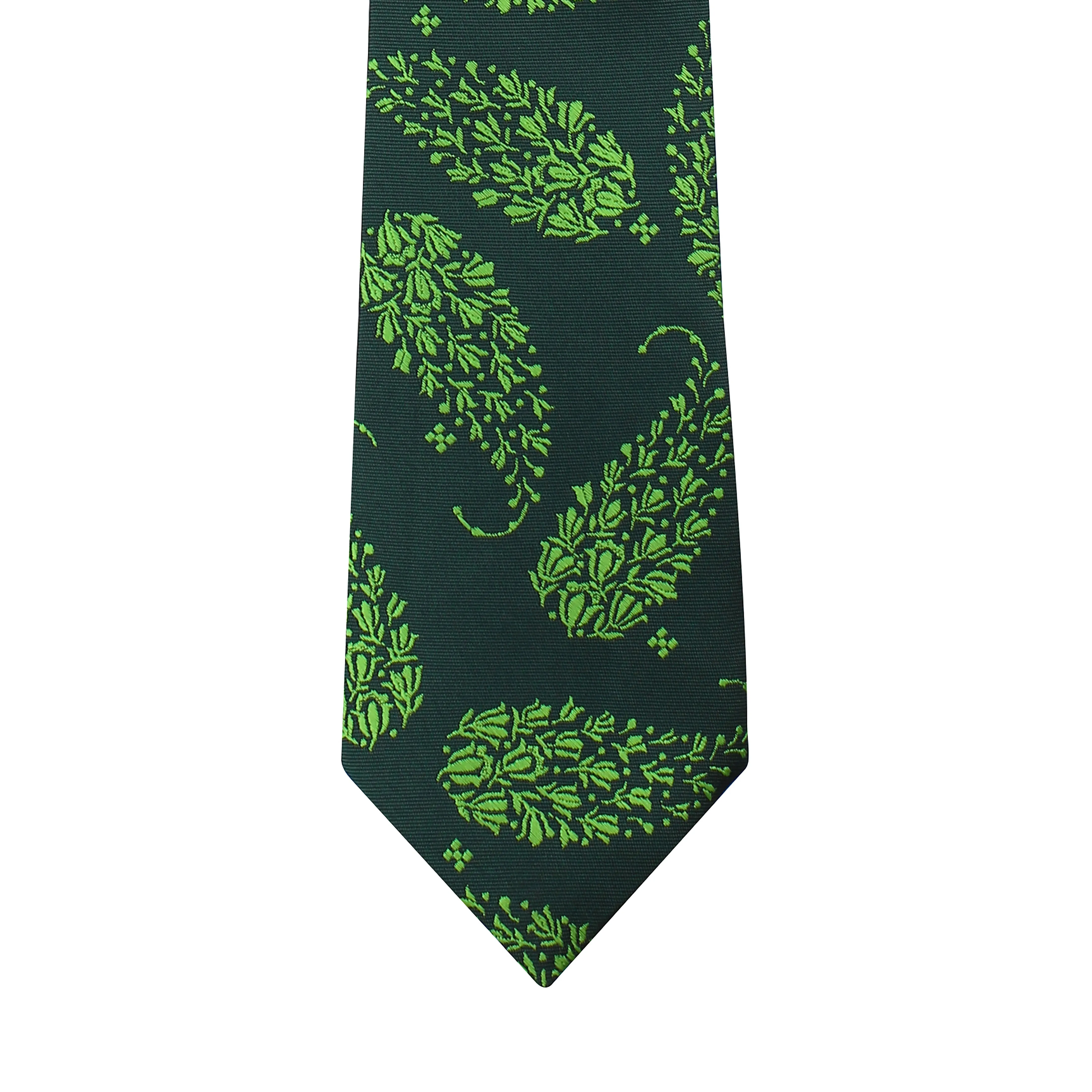 Kovove Green Floral Necktie and Pocket Square Gift Box