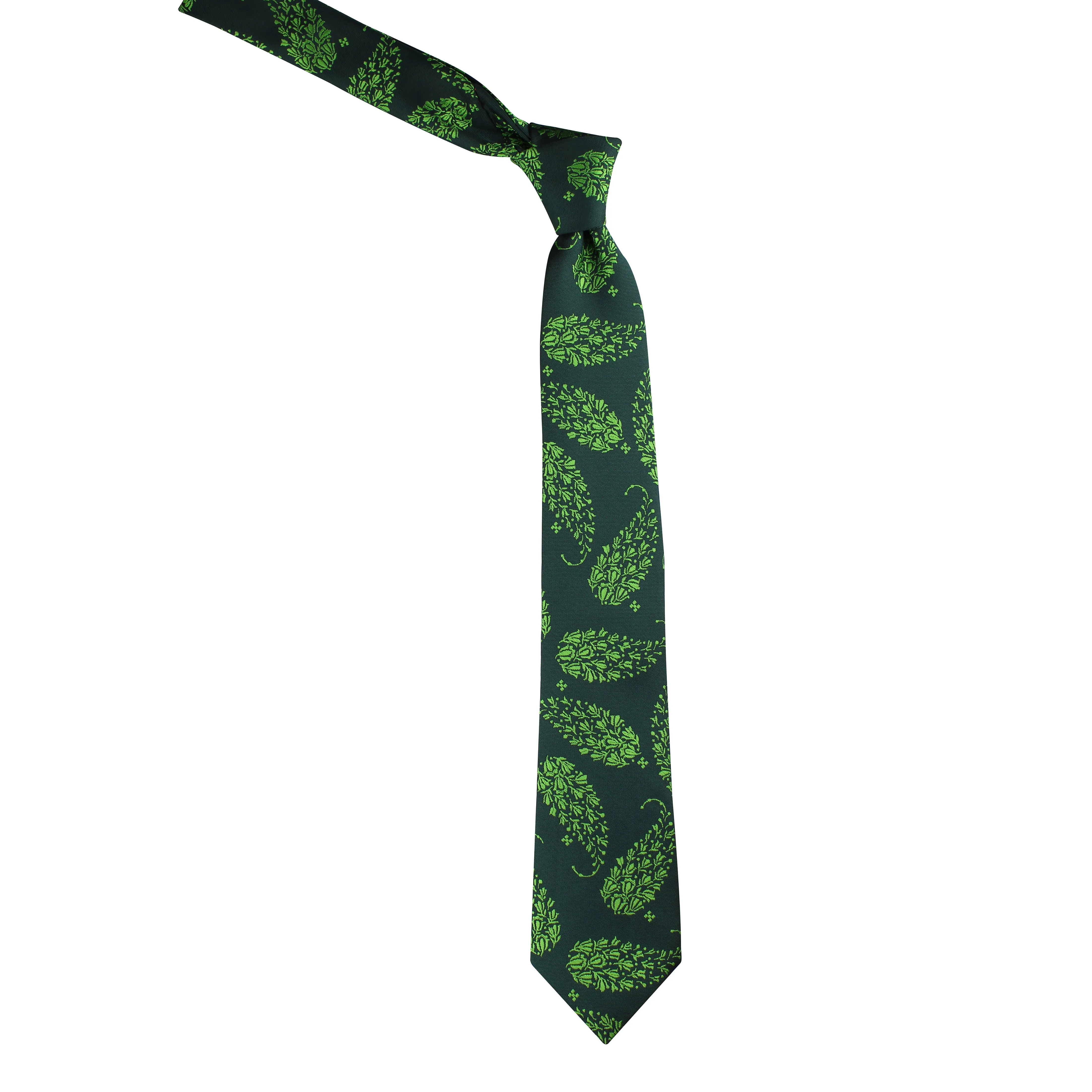 Kovove Green Floral Necktie and Pocket Square Gift Box