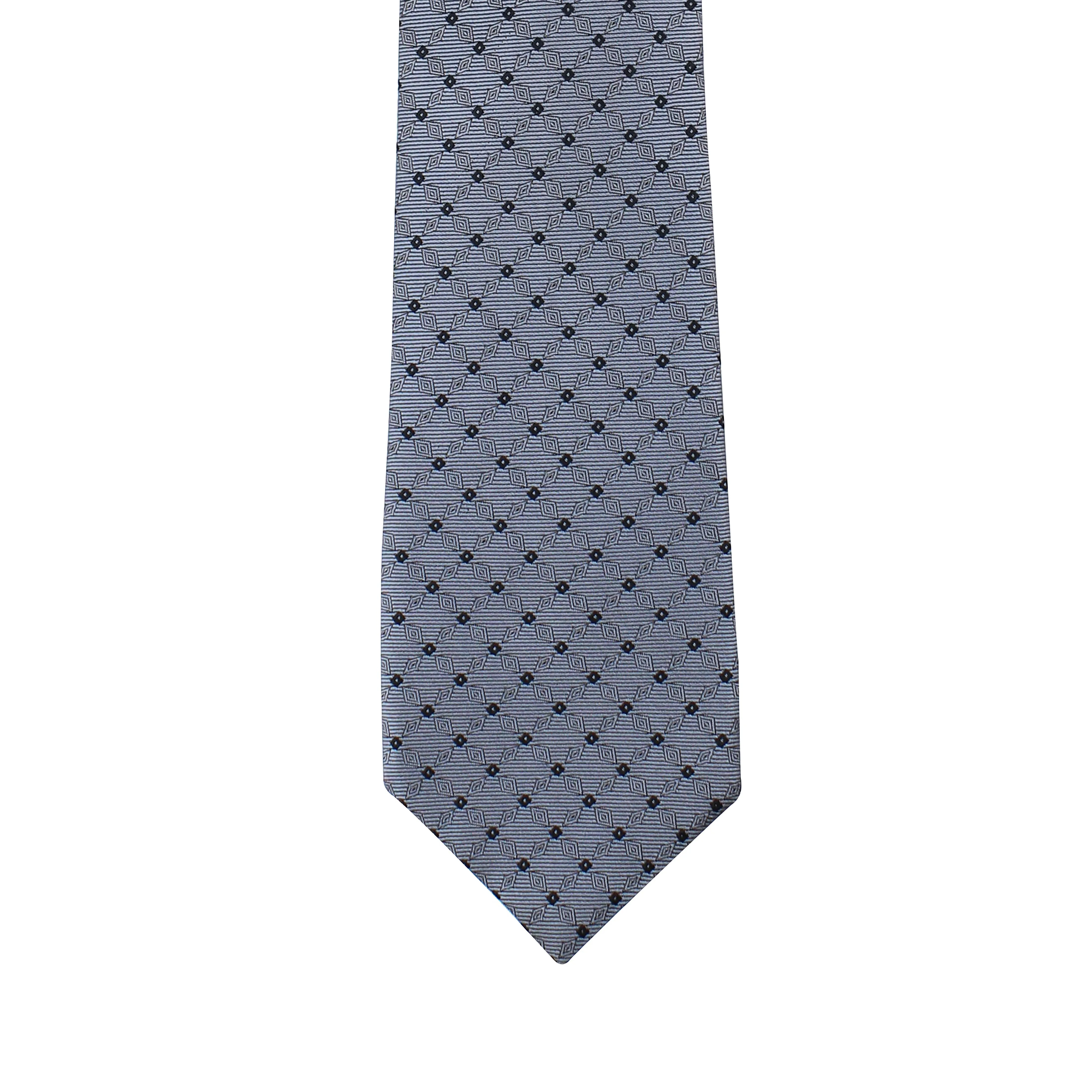 Kovove silver Checkered Necktie and Pocket Square Gift Box