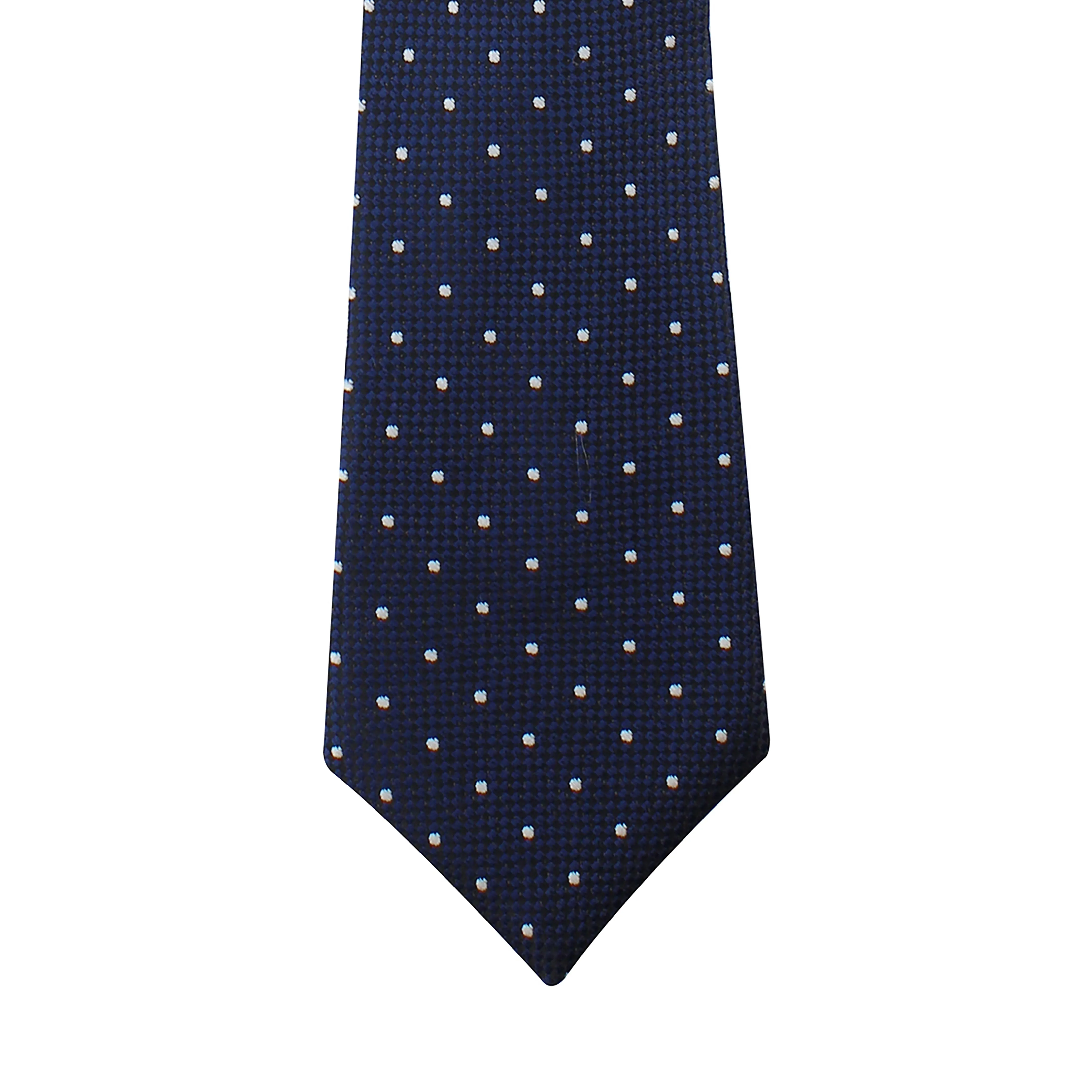 Kovove The Elegant Polka Dot Blue Necktie and Pocket Square Gift Box