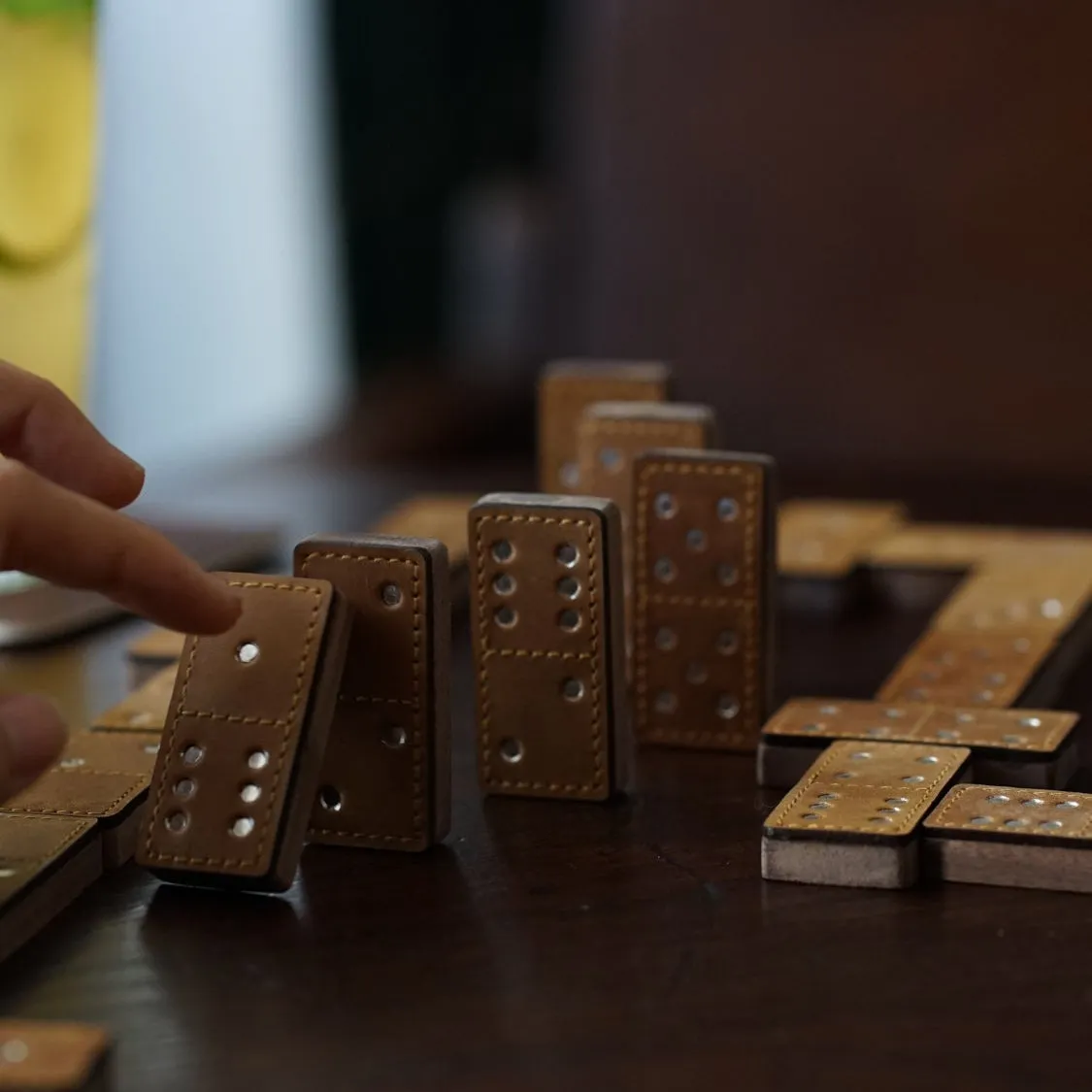 Leather Dominoes Set