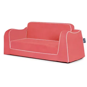 Little Reader Sofa Lounge - Coral with White Piping