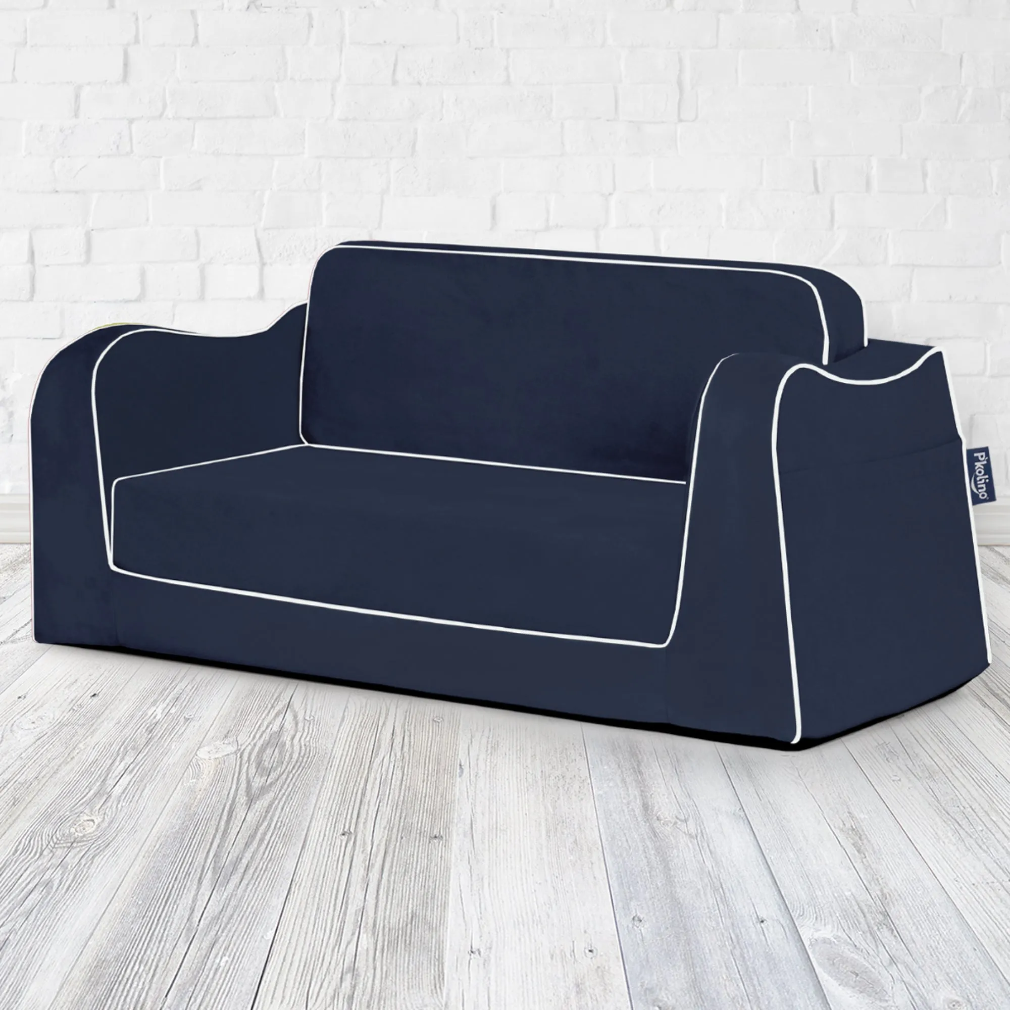 Little Reader Sofa Lounge - Navy with White Piping