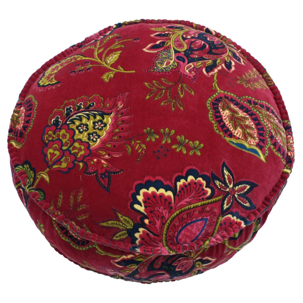 Malisa Paisley Round Cushion Pomegranate