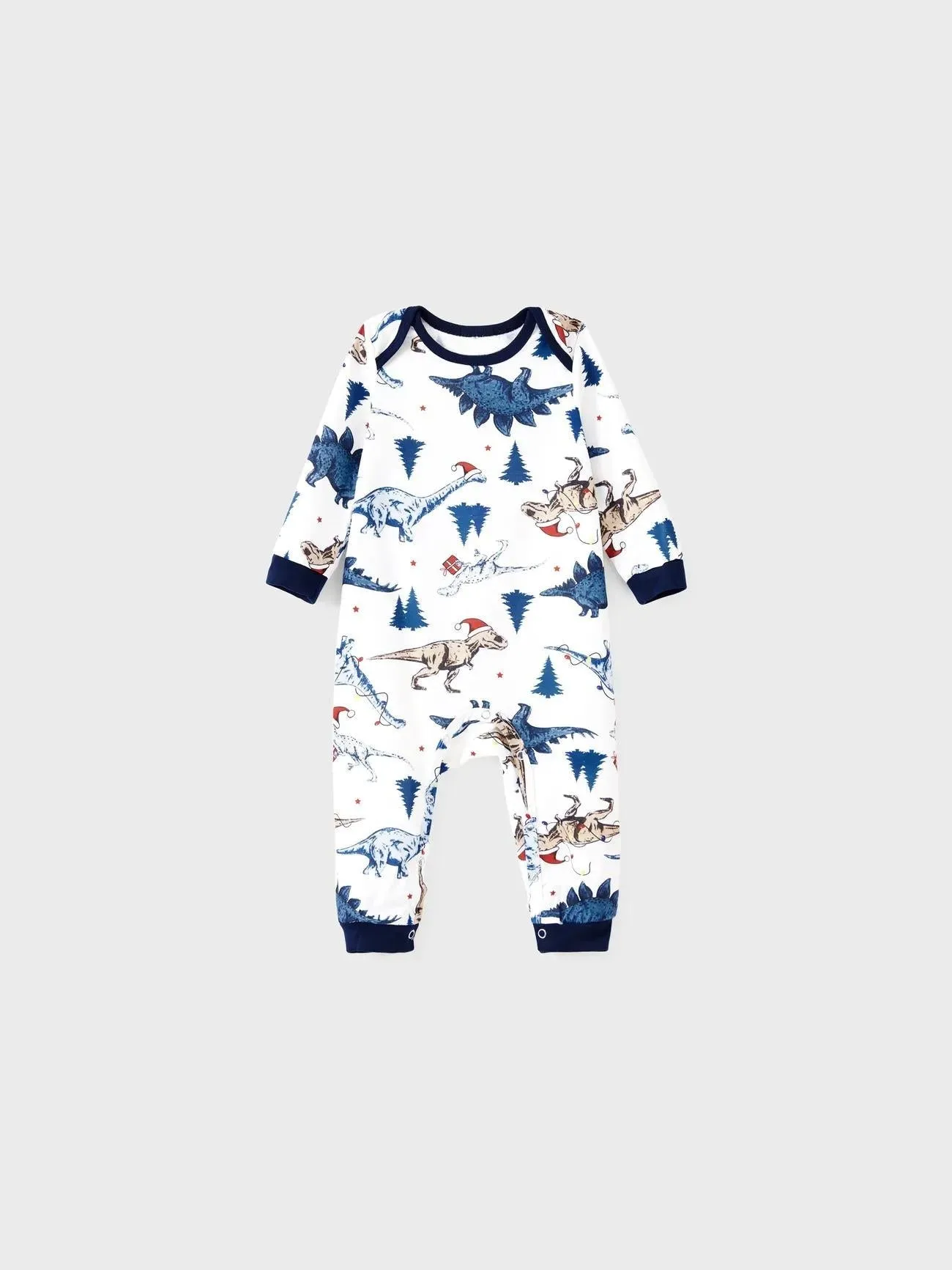 Matching Family Dinosaur Print Pajama Set With Button Detailing