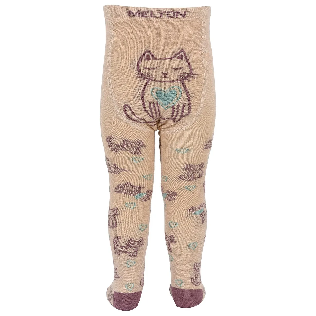 MELTON Ivory Cream Cat love tights