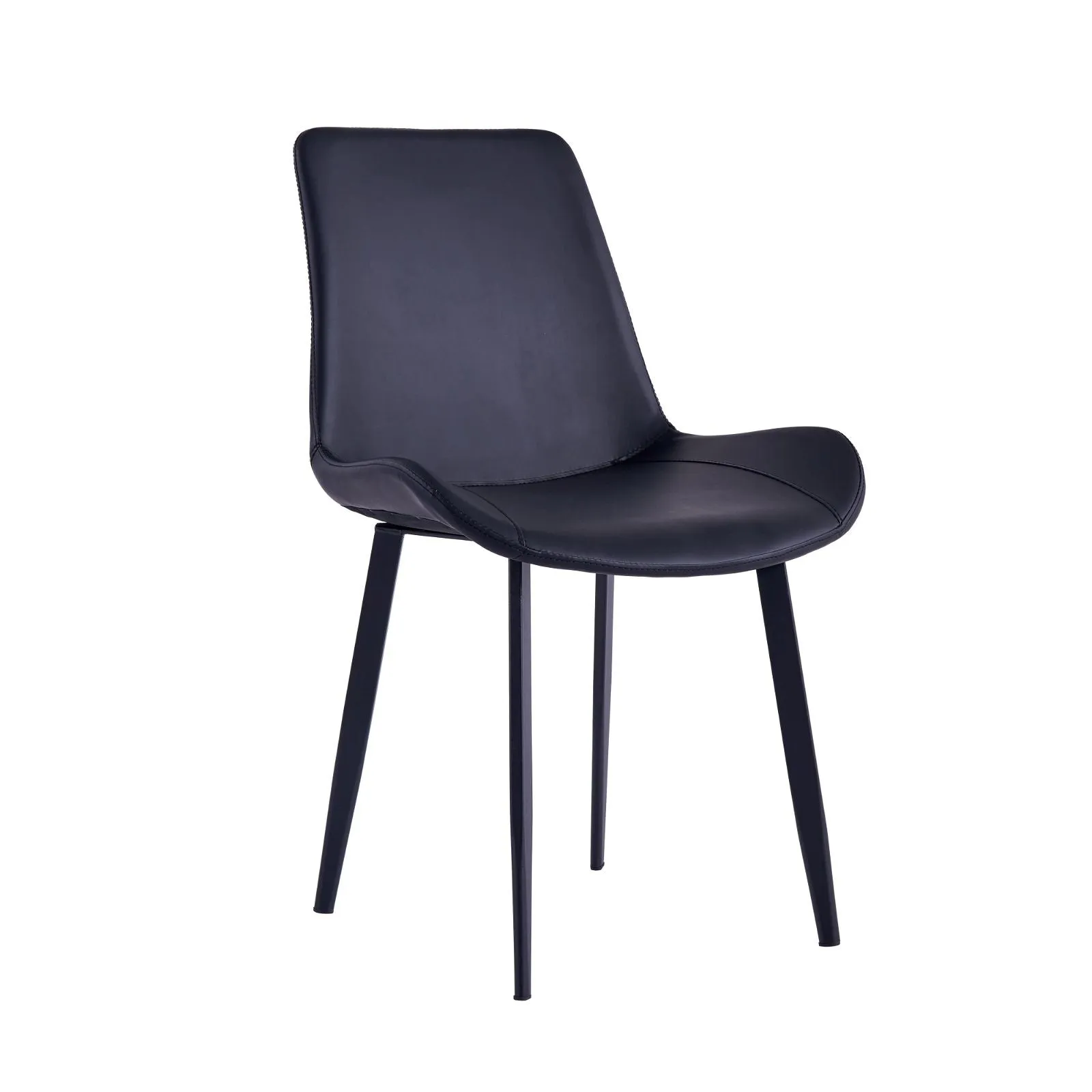 Mendy Dining Chair Black PU Seat and Carbon Steel Frame (Set of Four) by Criterion™