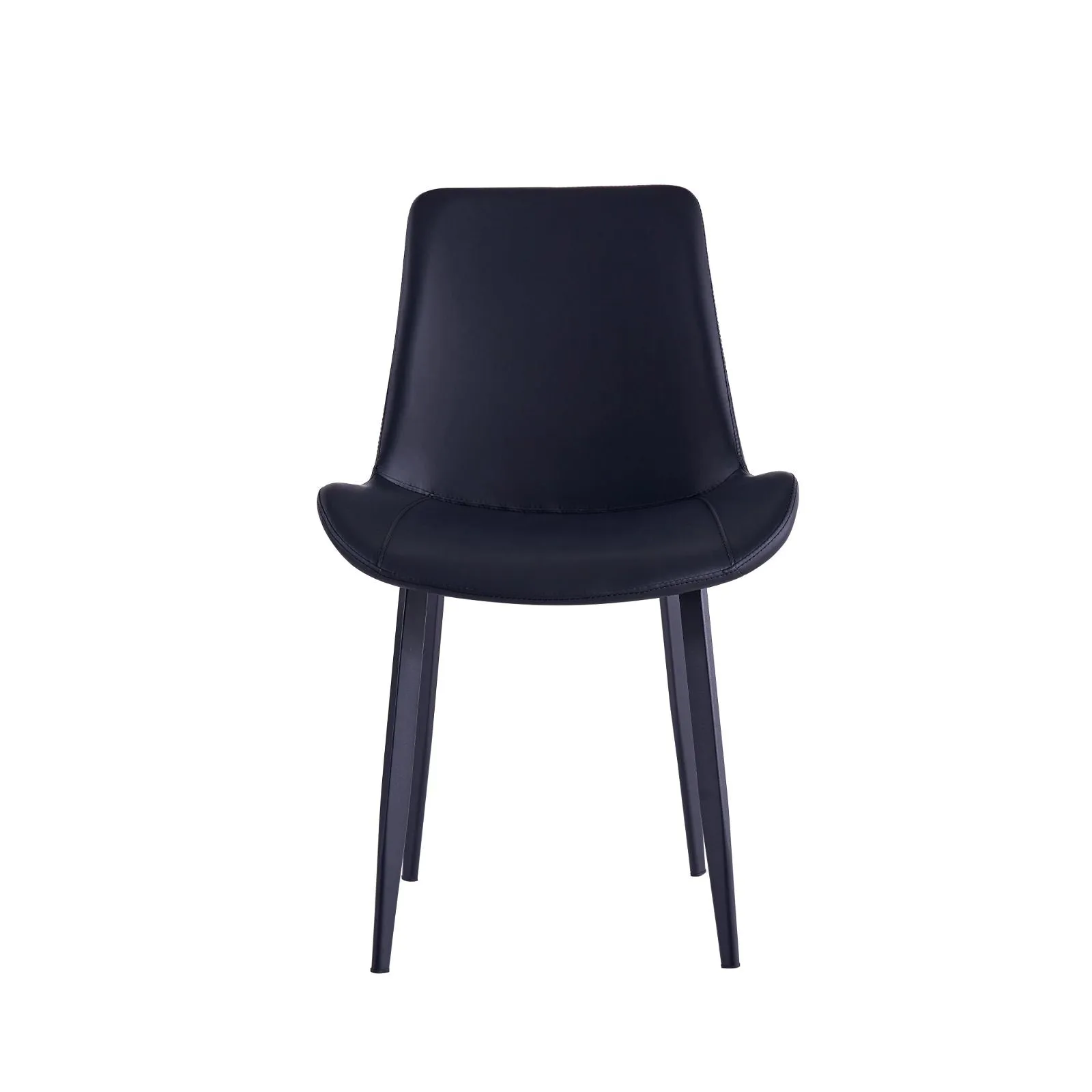 Mendy Dining Chair Black PU Seat and Carbon Steel Frame (Set of Four) by Criterion™