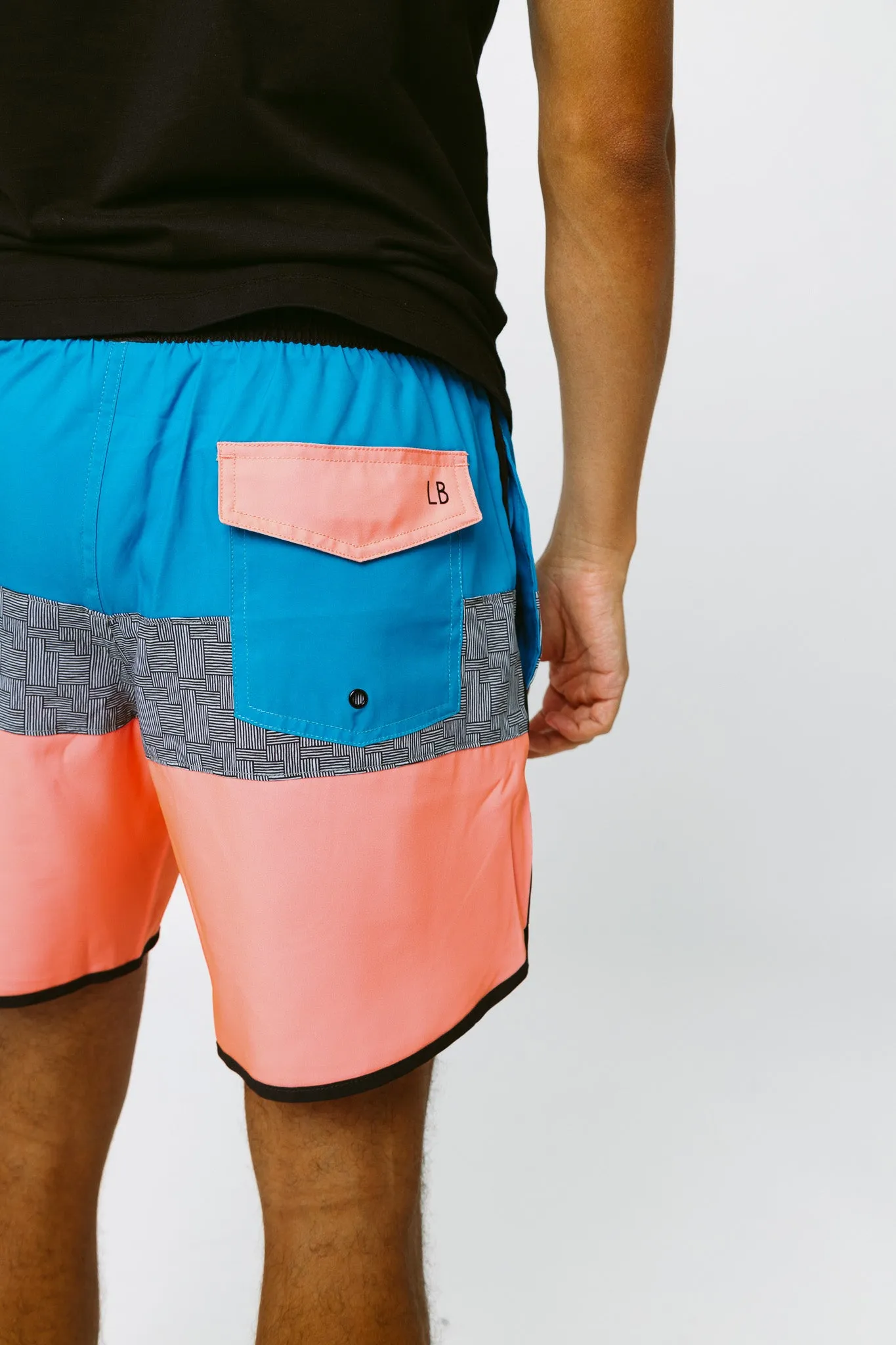 Men's Block Swim Short - Neon Pink