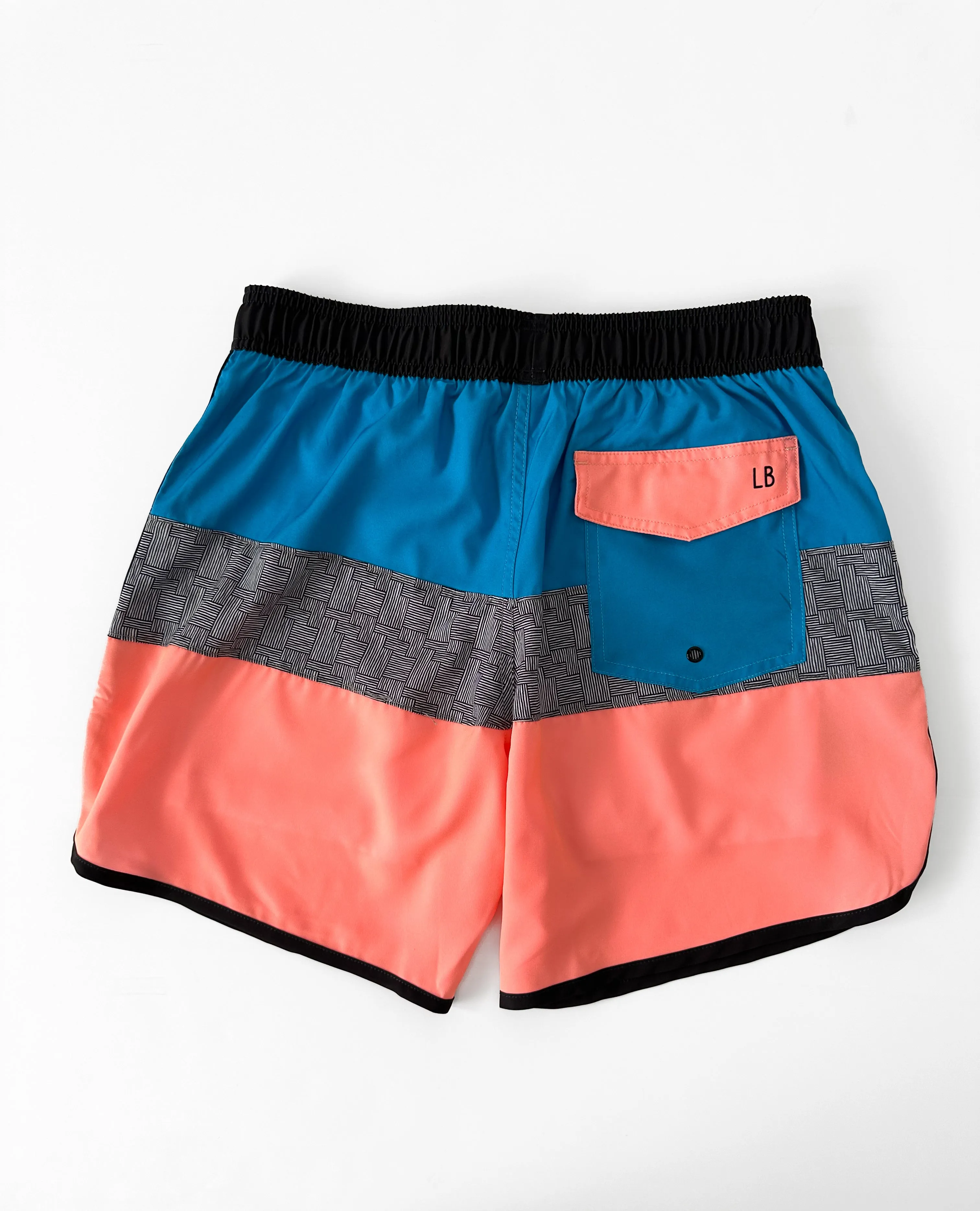 Men's Block Swim Short - Neon Pink