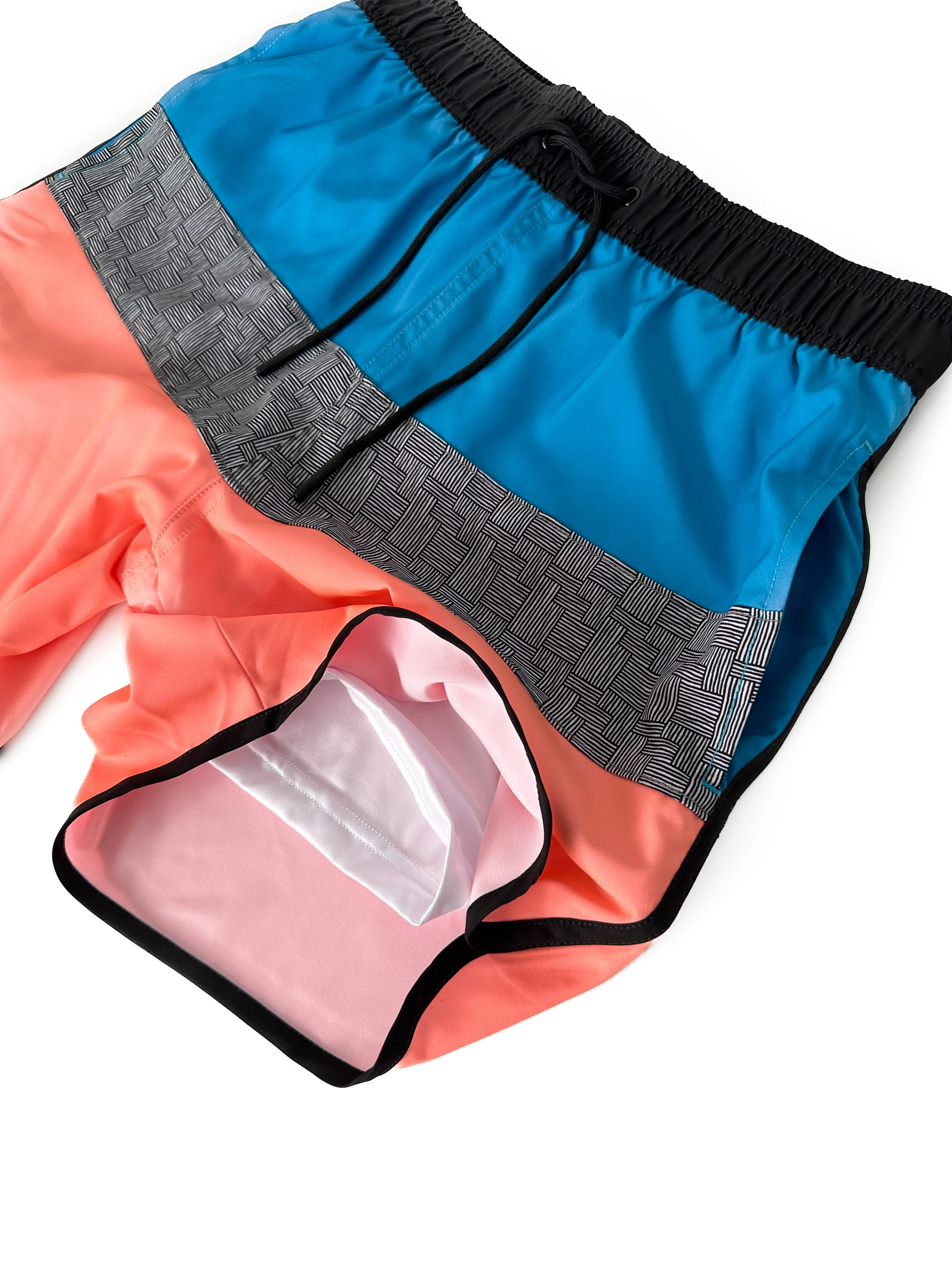 Men's Block Swim Short - Neon Pink