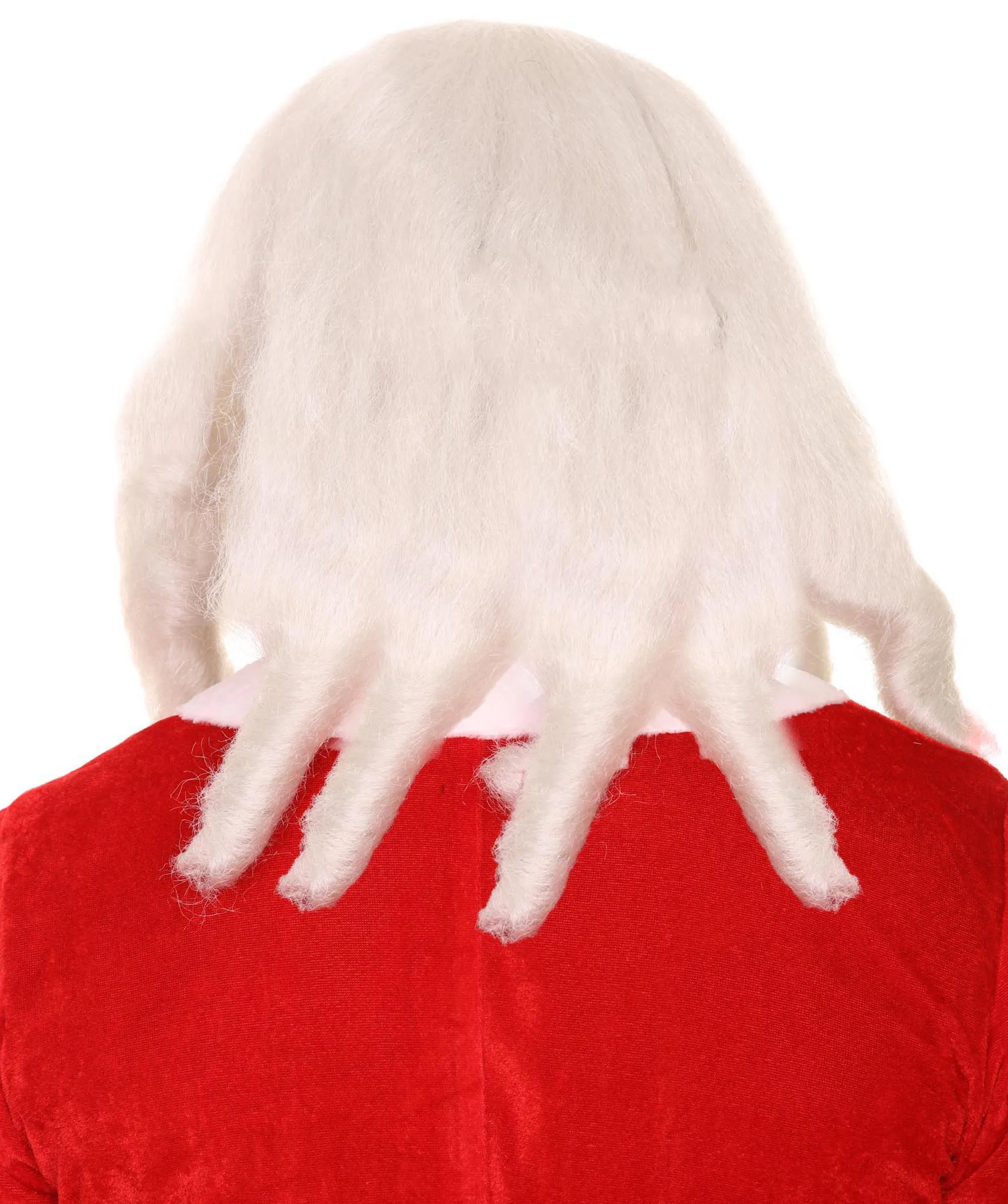 Men's Father Xmas Santa Claus Wig and Beard Set | White Merry Christmas | Premium Breathable Capless Cap