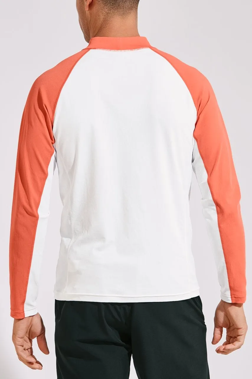 Men's Tulum Long Sleeve Surf Rash Guard  |  Soft Coral Colorblock