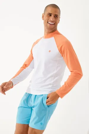 Men's Tulum Long Sleeve Surf Rash Guard  |  Soft Coral Colorblock