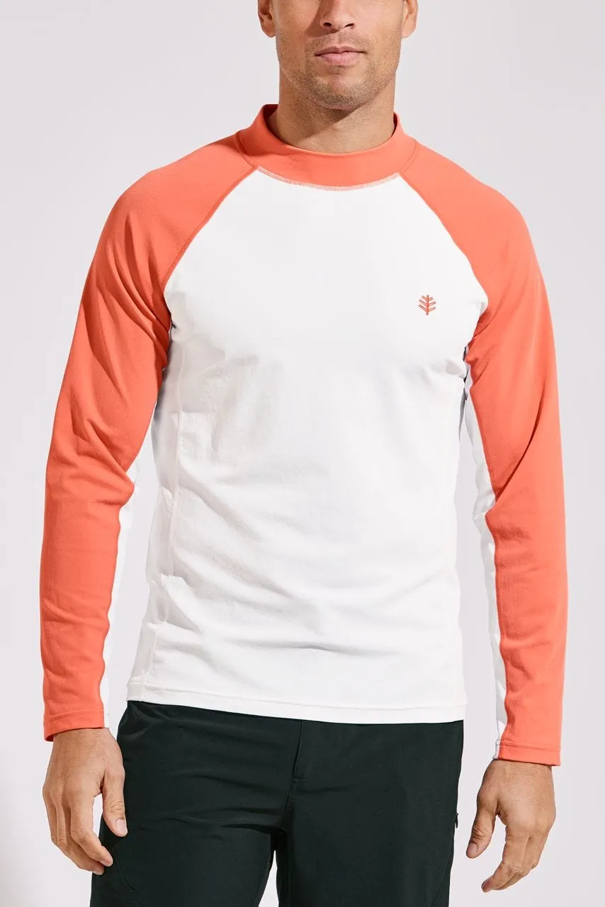 Men's Tulum Long Sleeve Surf Rash Guard  |  Soft Coral Colorblock