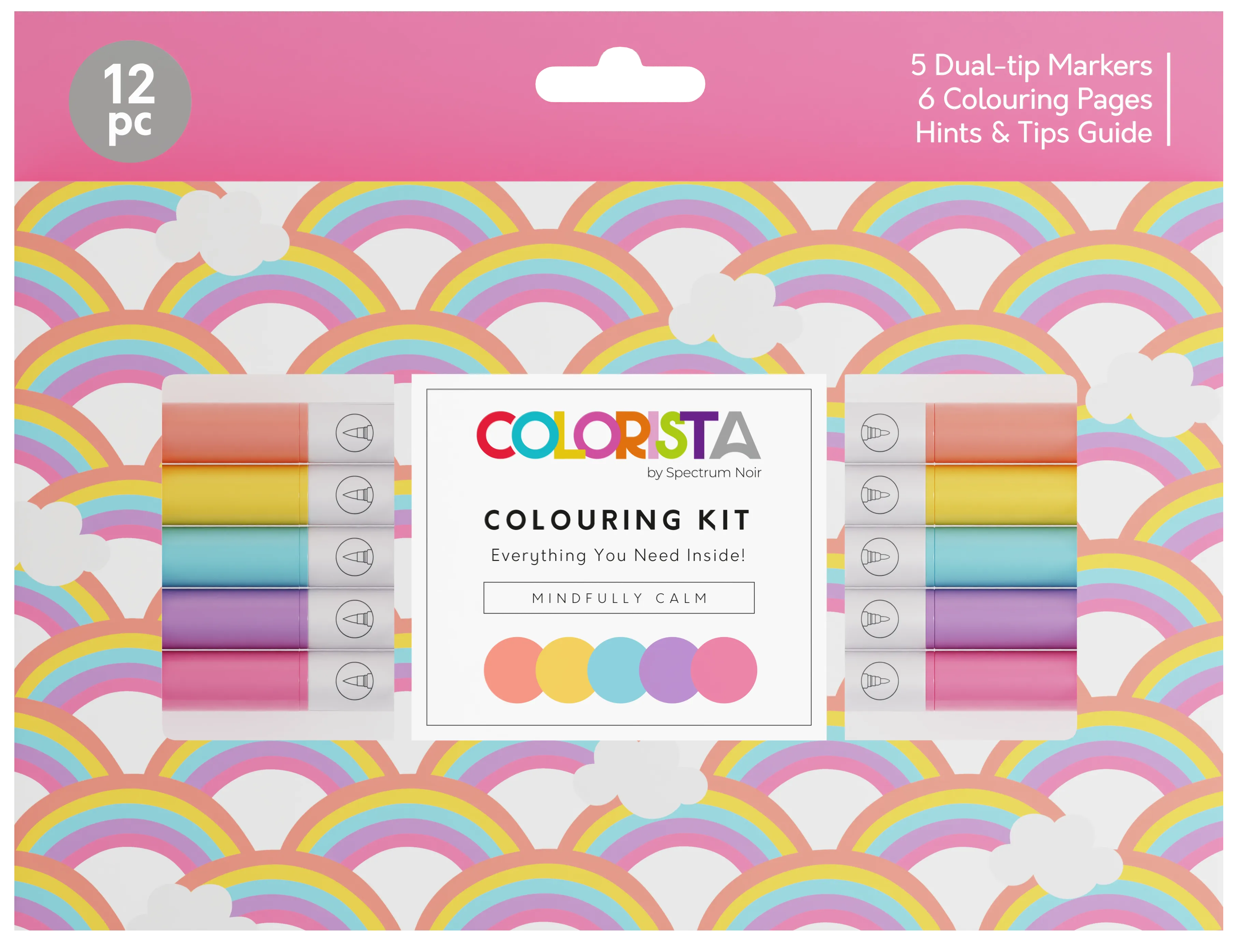 Mindfully Calm Colouring Kit with Pens and Pages - Colorista