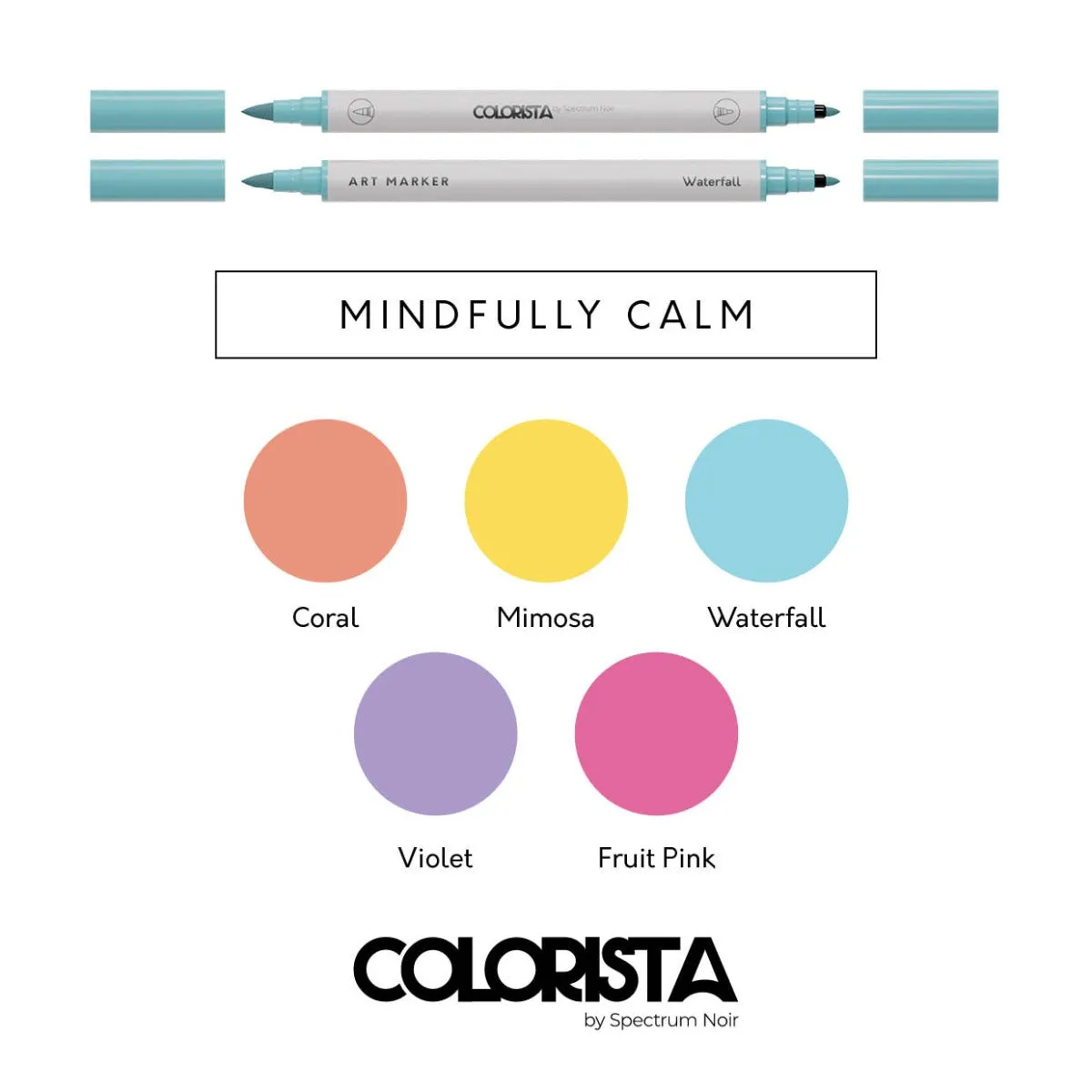 Mindfully Calm Colouring Kit with Pens and Pages - Colorista