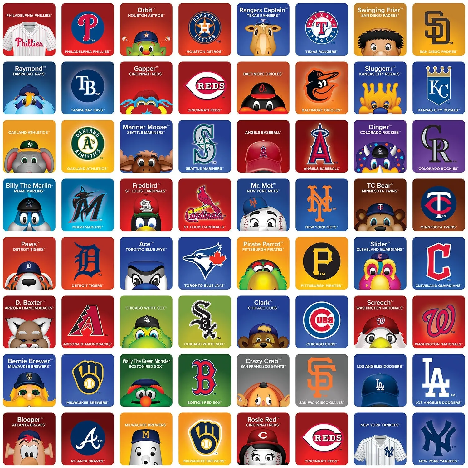 MLB - Mascots Matching Game