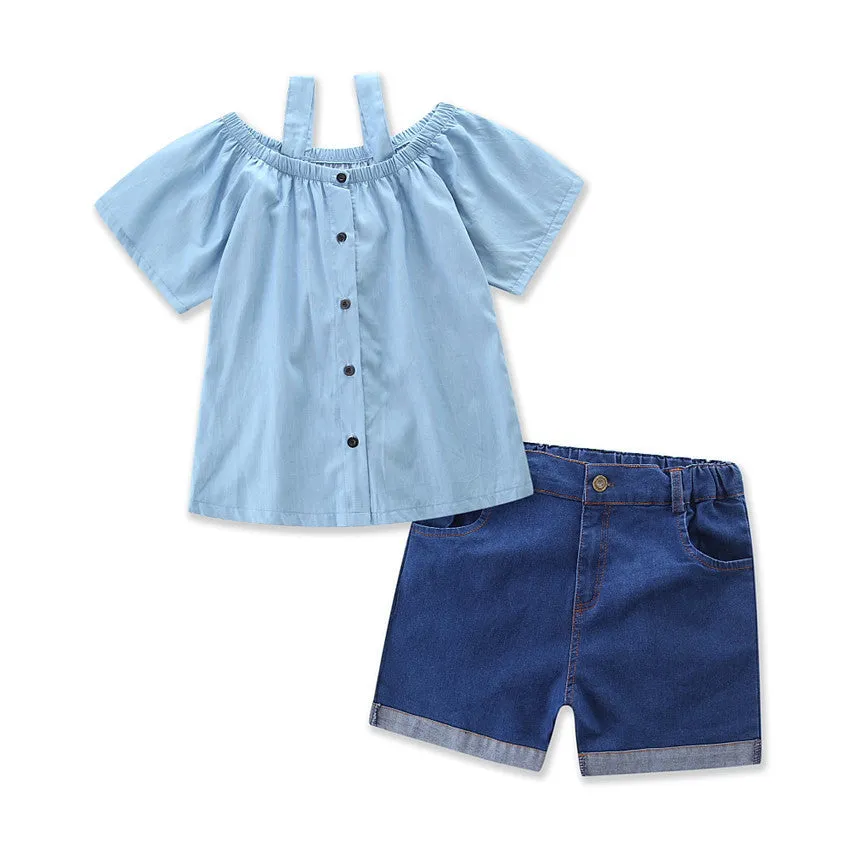 Mother-daughter cotton T-shirt   round skirt pants