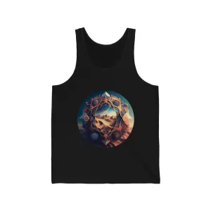 Mythical Creatures Tank Top, Workout Crop Top, Mens Tank Top, Summer Black Tank Top, Aesthetic Desert Pattern Tank Top