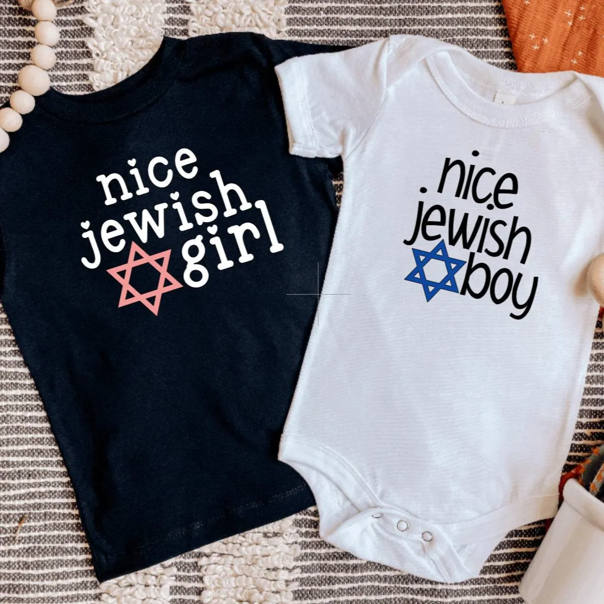 Nice Jewish Boy and Girl Baby Bodysuit or Tee Shirt by Salt and Sparkle