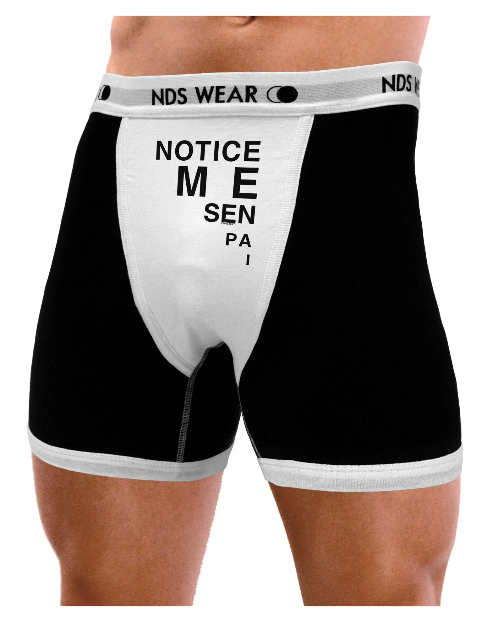 Notice Me Senpai Triangle Text Mens Boxer Brief Underwear